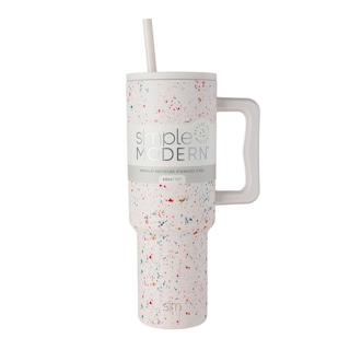 Foto 1 | Vaso Simple Modern Trek De 1,2 Litros Con Asa Y Tapa Con Pajita, Color Crema - Venta Internacional.