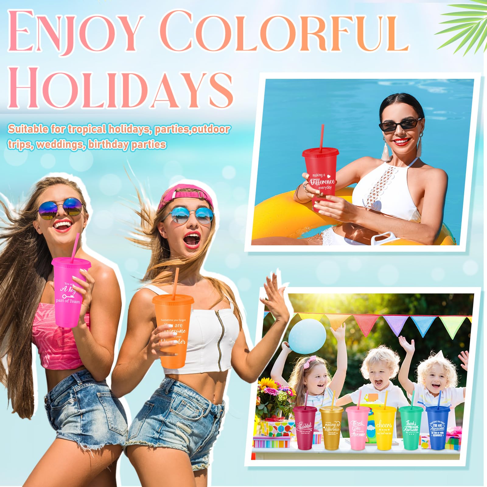 Foto 4 pulgar | Vaso Skylety Thank You Gift, 450 Ml, Con Tapa Y Pajita, 160 Unidades - Venta Internacional.