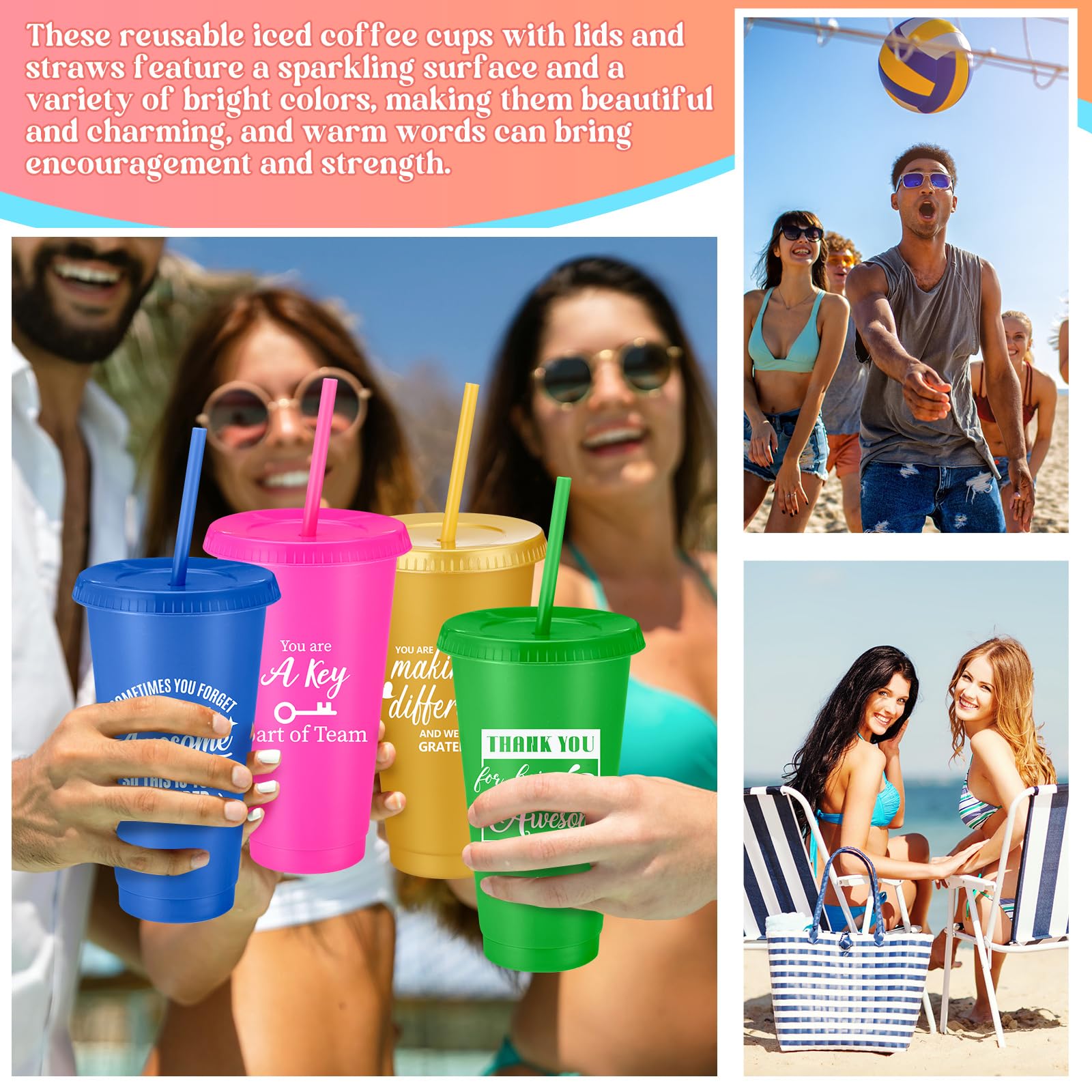 Foto 5 | Vaso Skylety Thank You Gift, 450 Ml, Con Tapa Y Pajita, 160 Unidades - Venta Internacional.