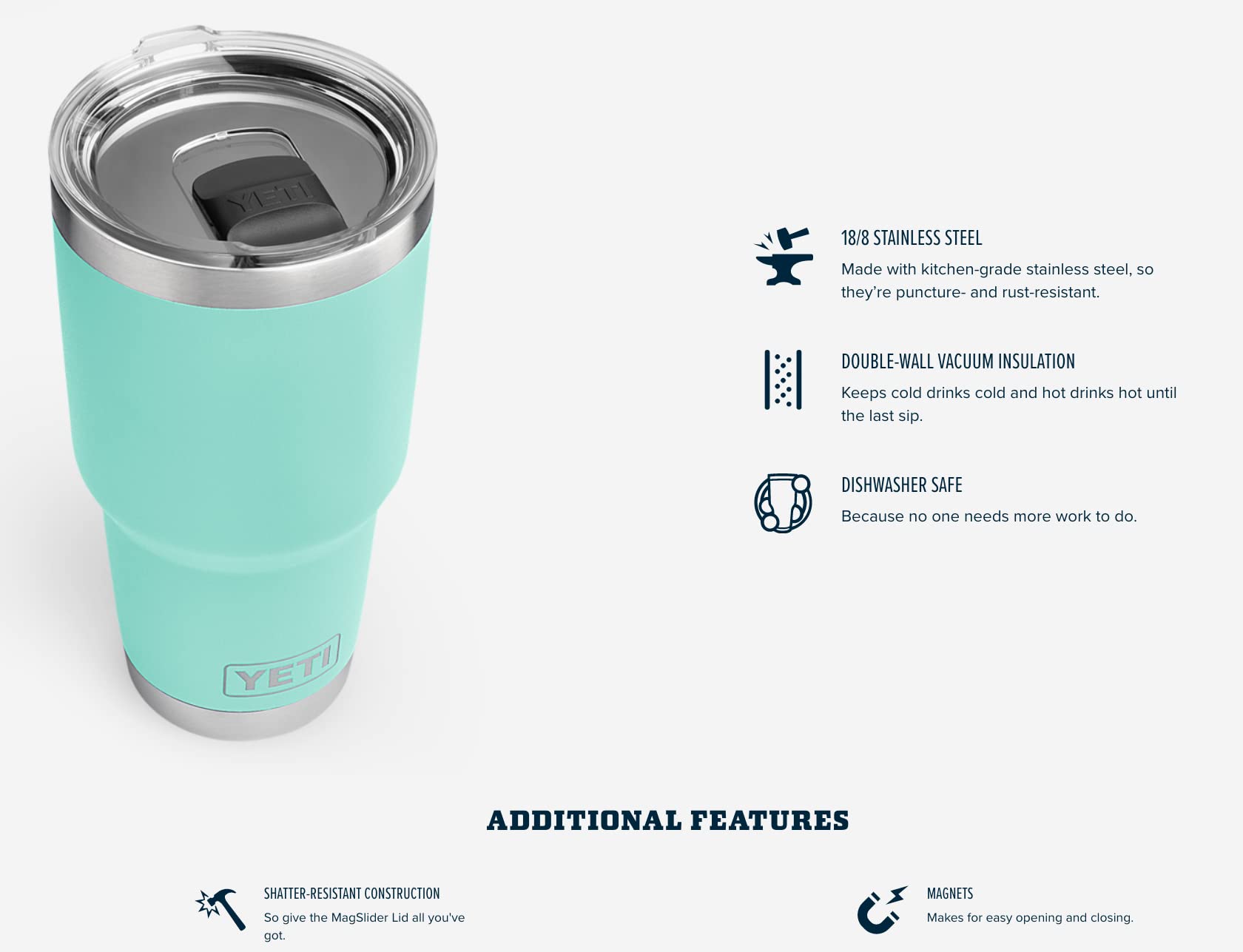 Foto 6 | Vaso Yeti Rambler, 900 Ml, Colores Retirados, Acero Inoxidable - Venta Internacional.