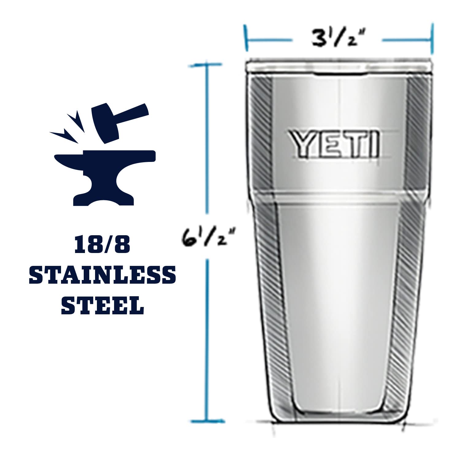 Foto 2 | Pinta Reutilizable Para Fiestas Yeti Rambler, Apilable, 470 Ml - Venta Internacional.