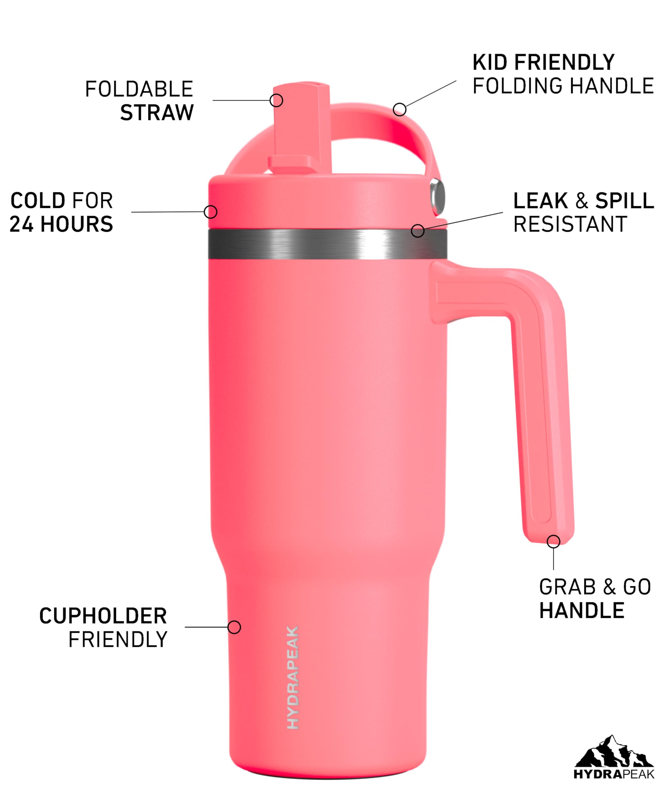Foto 3 pulgar | Botella De Agua Hydrapeak Kids Voyager 530 Ml Con Asa Y Pajita - Venta Internacional.