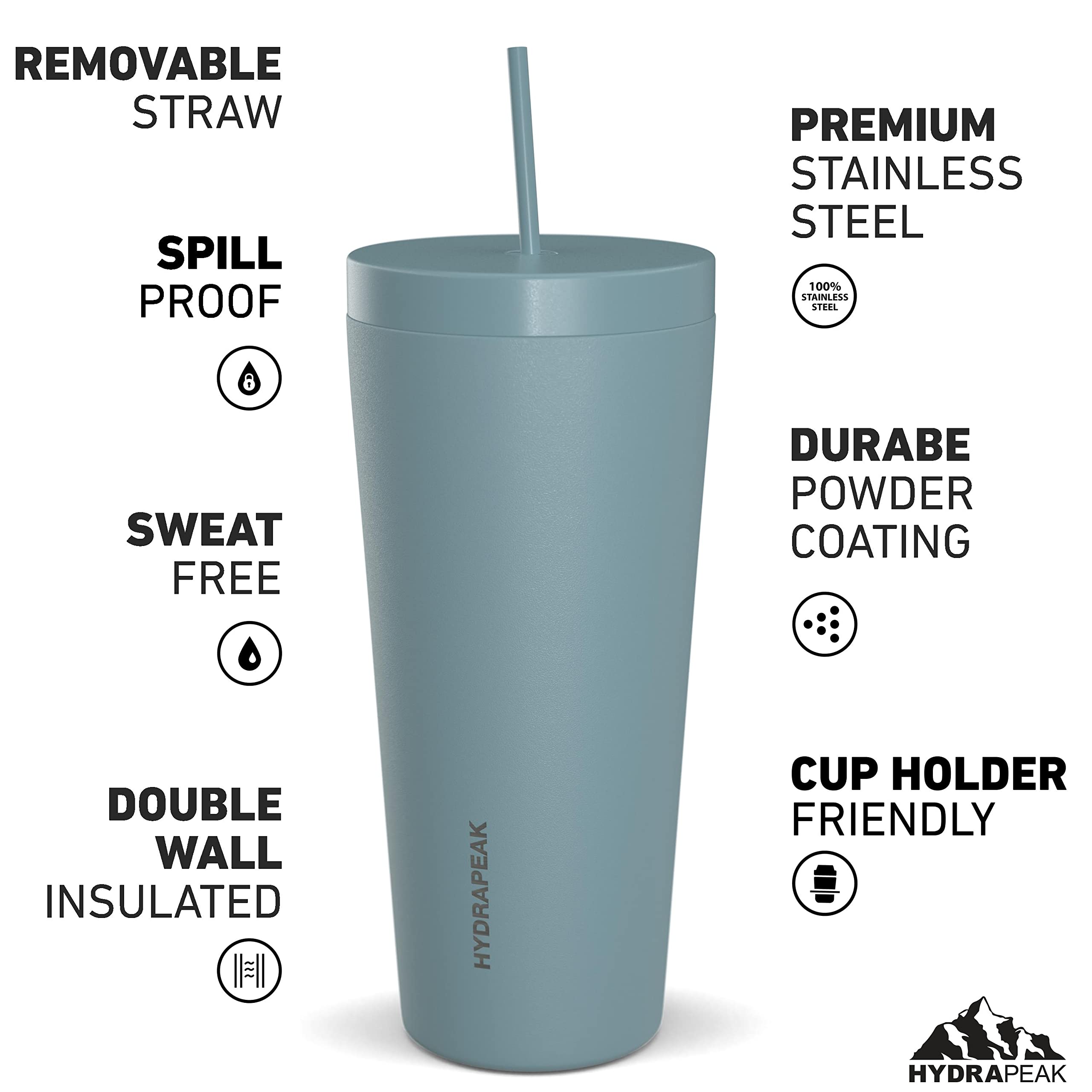 Foto 5 pulgar | Taza De Viaje Aislante Hydrapeak De Acero Inoxidable, 750 Ml, Azul - Venta Internacional.