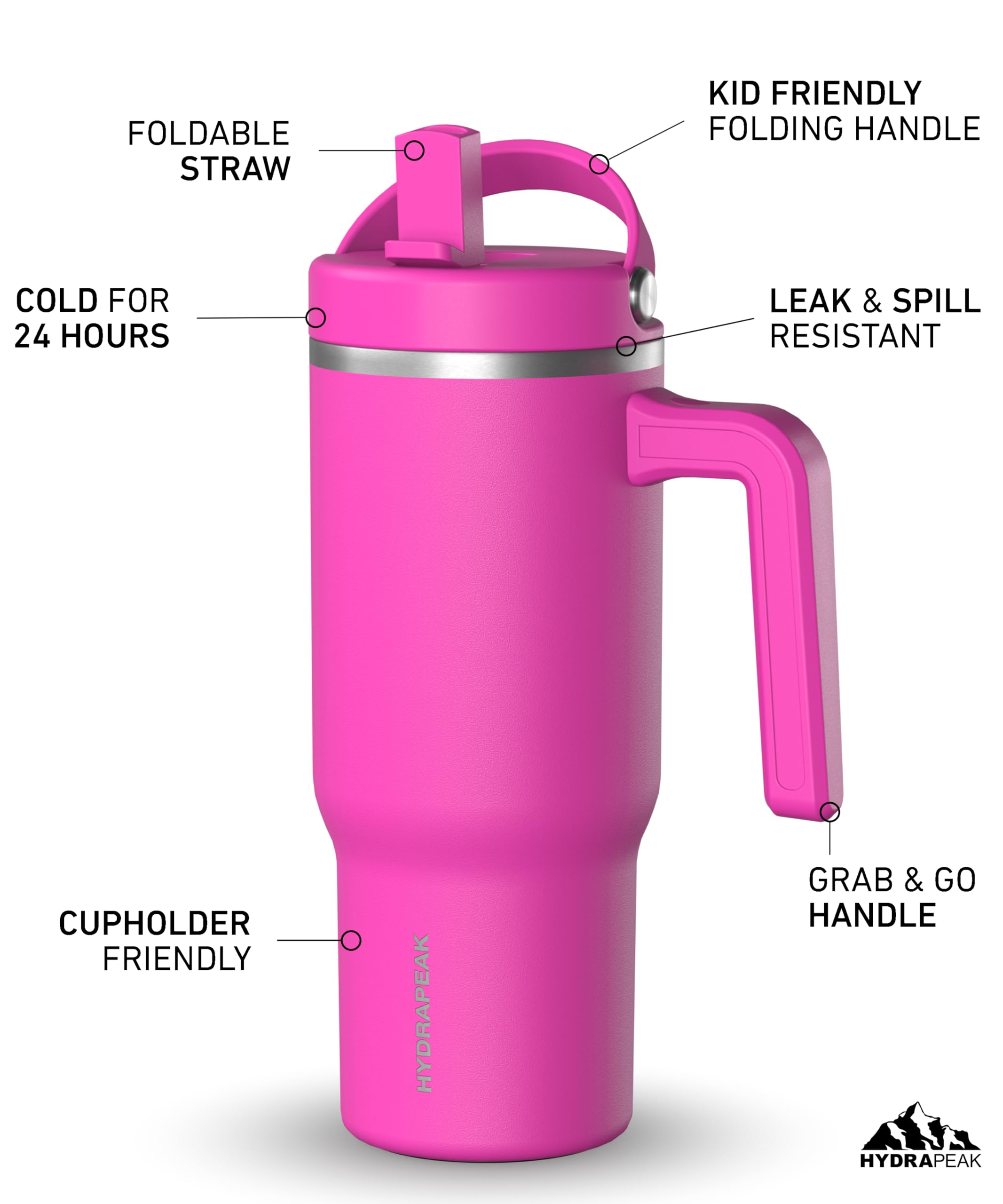 Foto 3 pulgar | Botella De Agua Hydrapeak Kids Voyager 530 Ml Con Asa Y Pajita - Venta Internacional.
