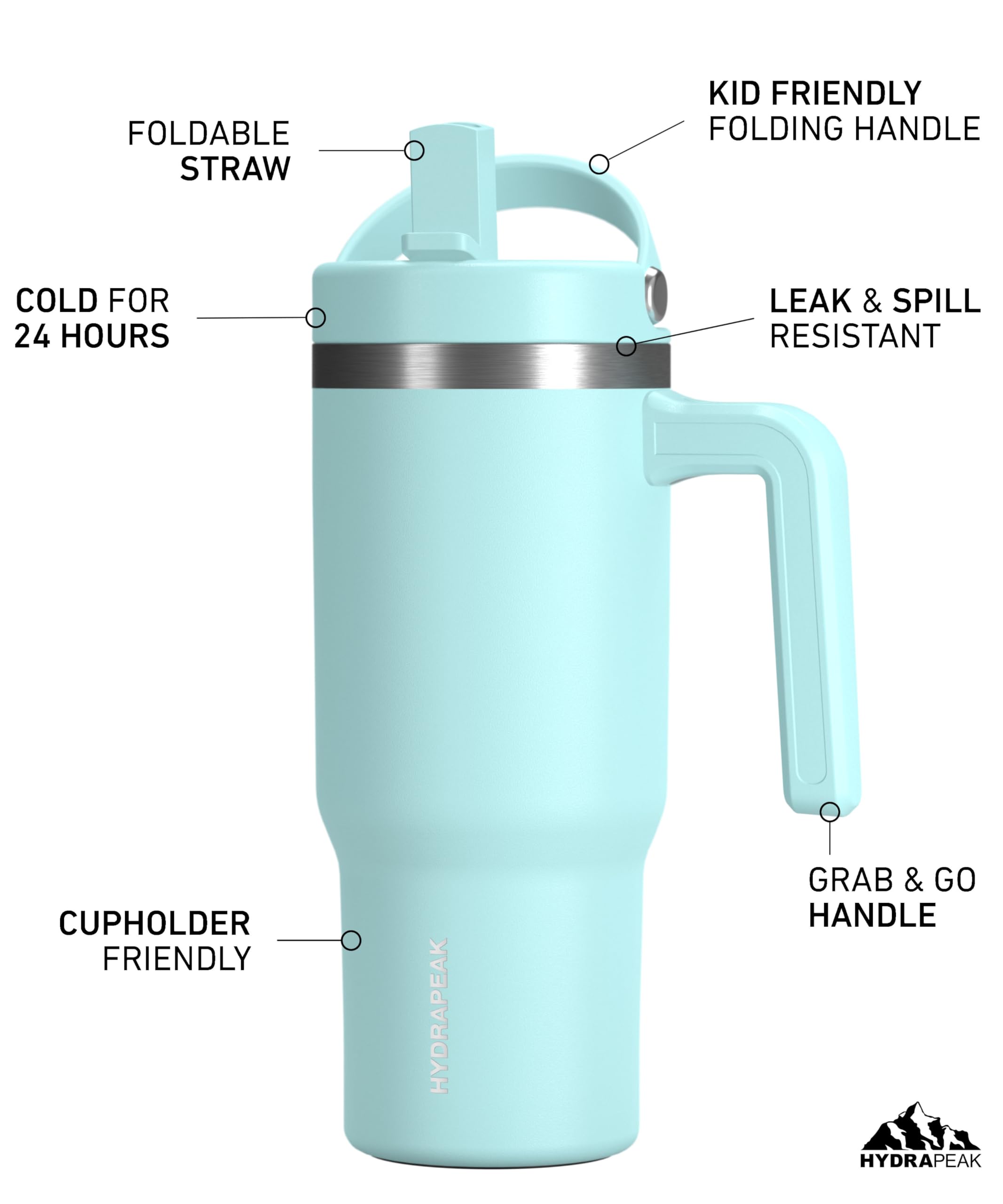 Foto 3 pulgar | Botella De Agua Hydrapeak Kids Voyager 530 Ml Con Asa Y Pajita - Venta Internacional.