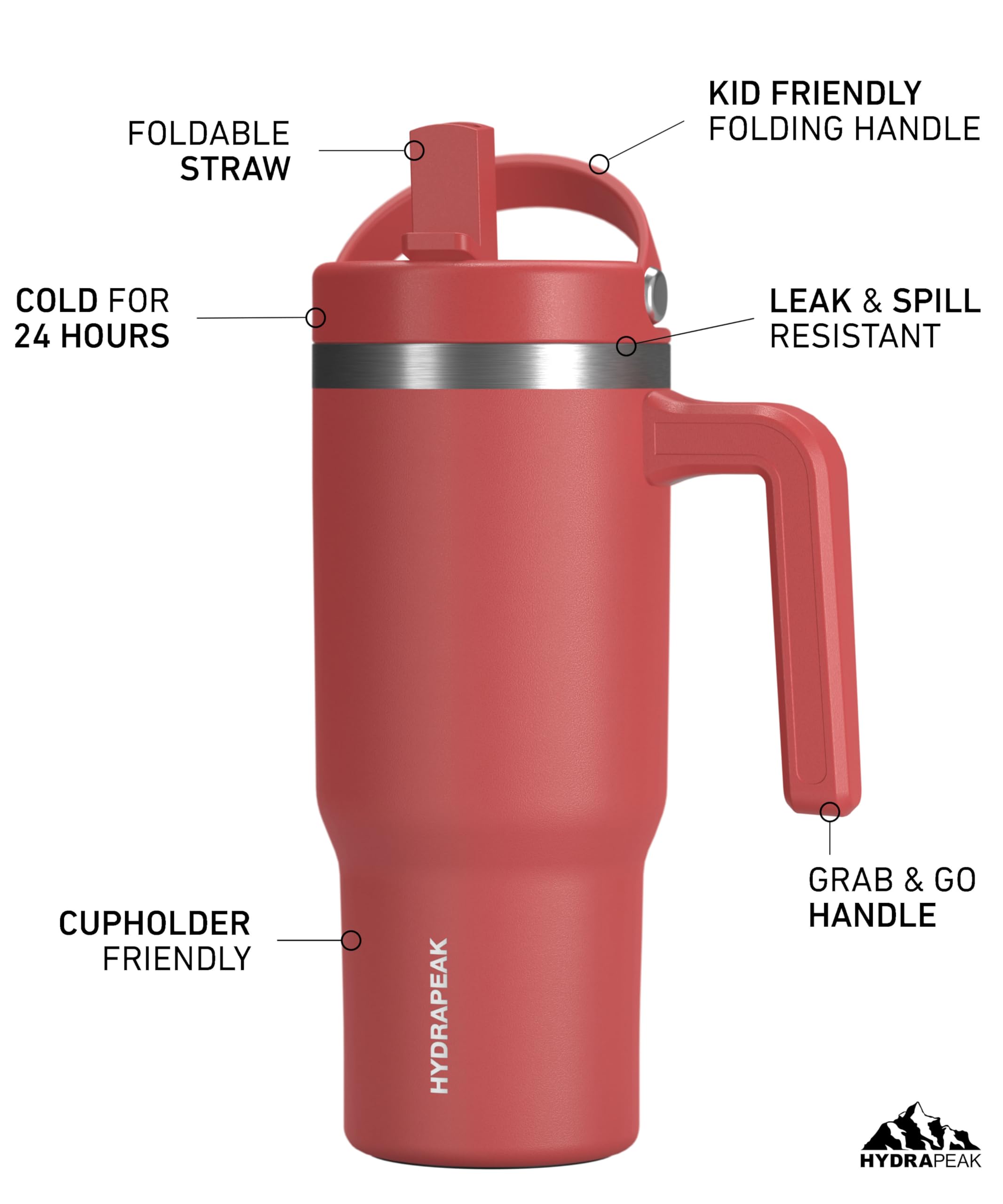 Foto 3 pulgar | Botella De Agua Hydrapeak Kids Voyager 530 Ml De Acero Inoxidable Rojo Desteñido - Venta Internacional.