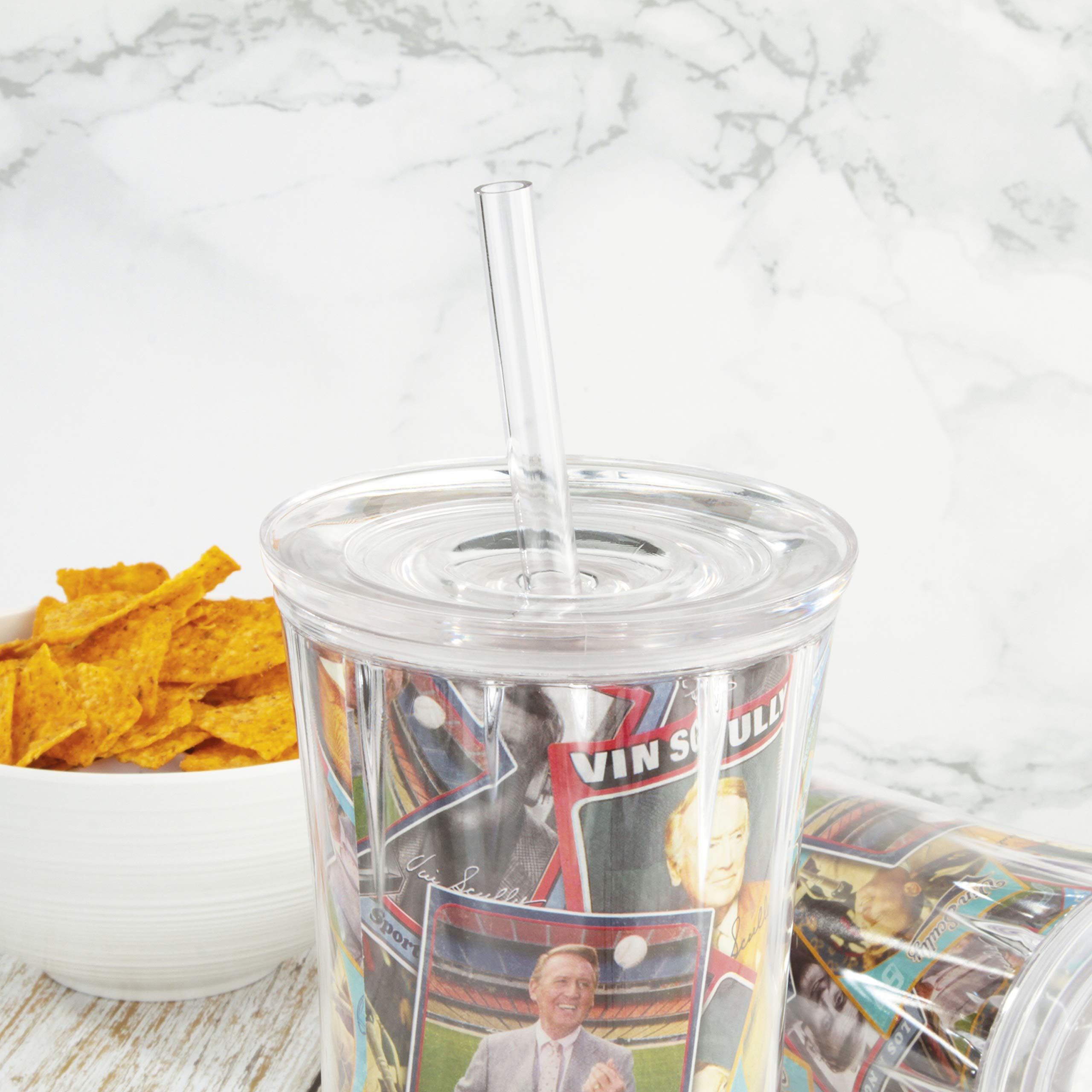 Foto 8 pulgar | Set De Vasos Con Pajita Zak Designs Vin Scully, 600 Ml, Dodger Baseball - Venta Internacional.
