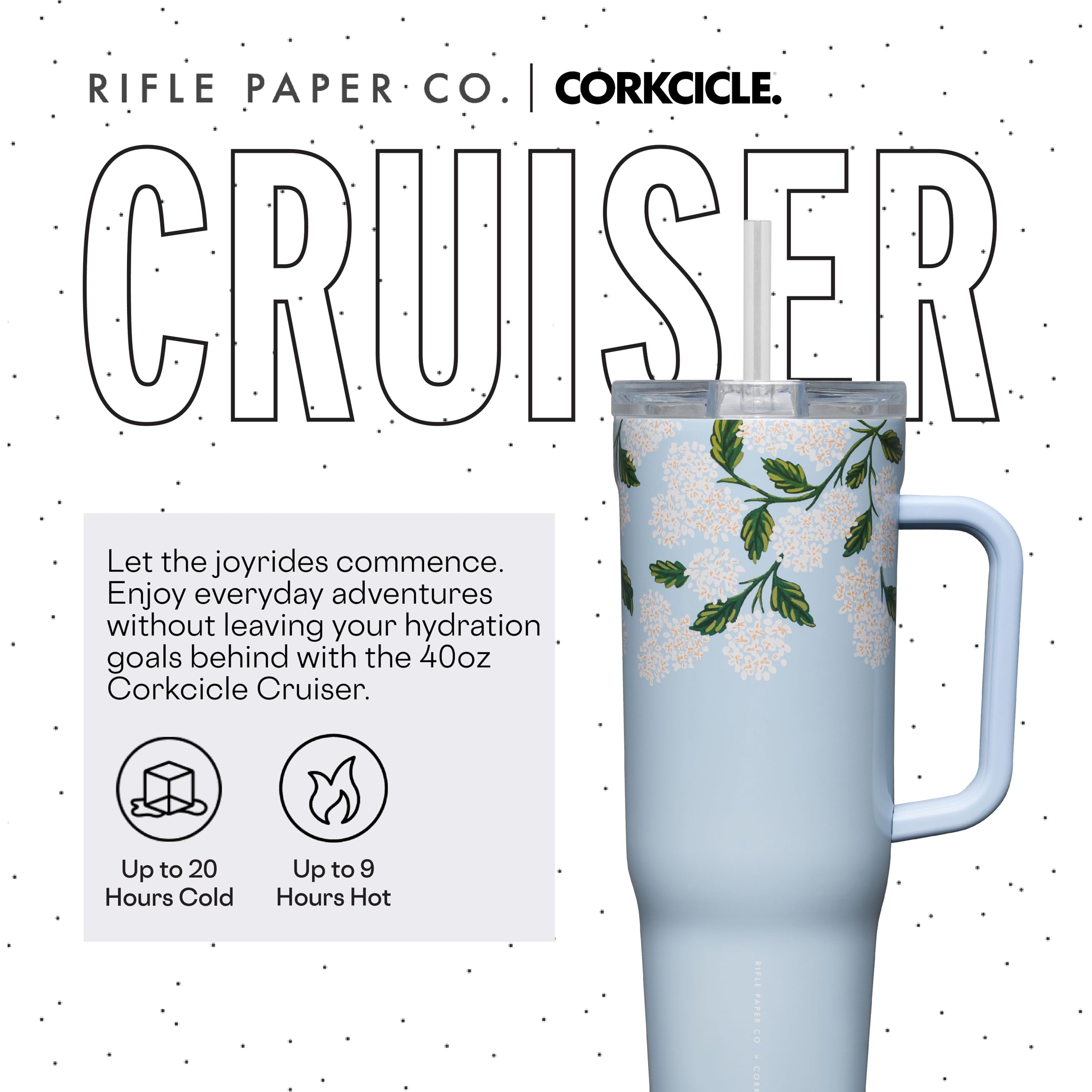 Foto 3 pulgar | Vaso Aislante Corkcicle X Rifle Paper Co., 1,18 L, Azul - Venta Internacional.