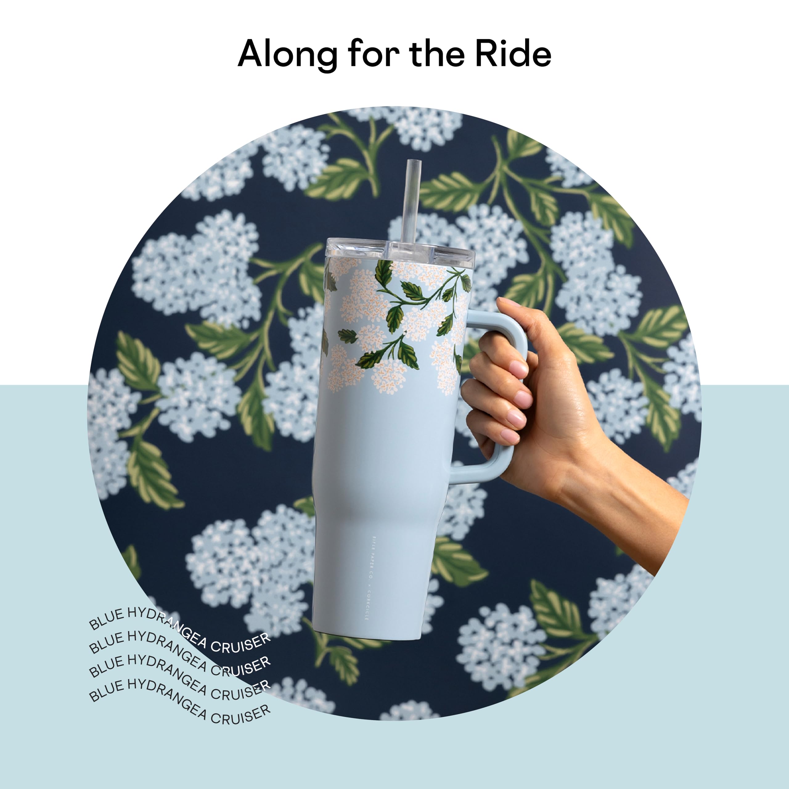 Foto 3 | Vaso Aislante Corkcicle X Rifle Paper Co., 1,18 L, Azul - Venta Internacional.