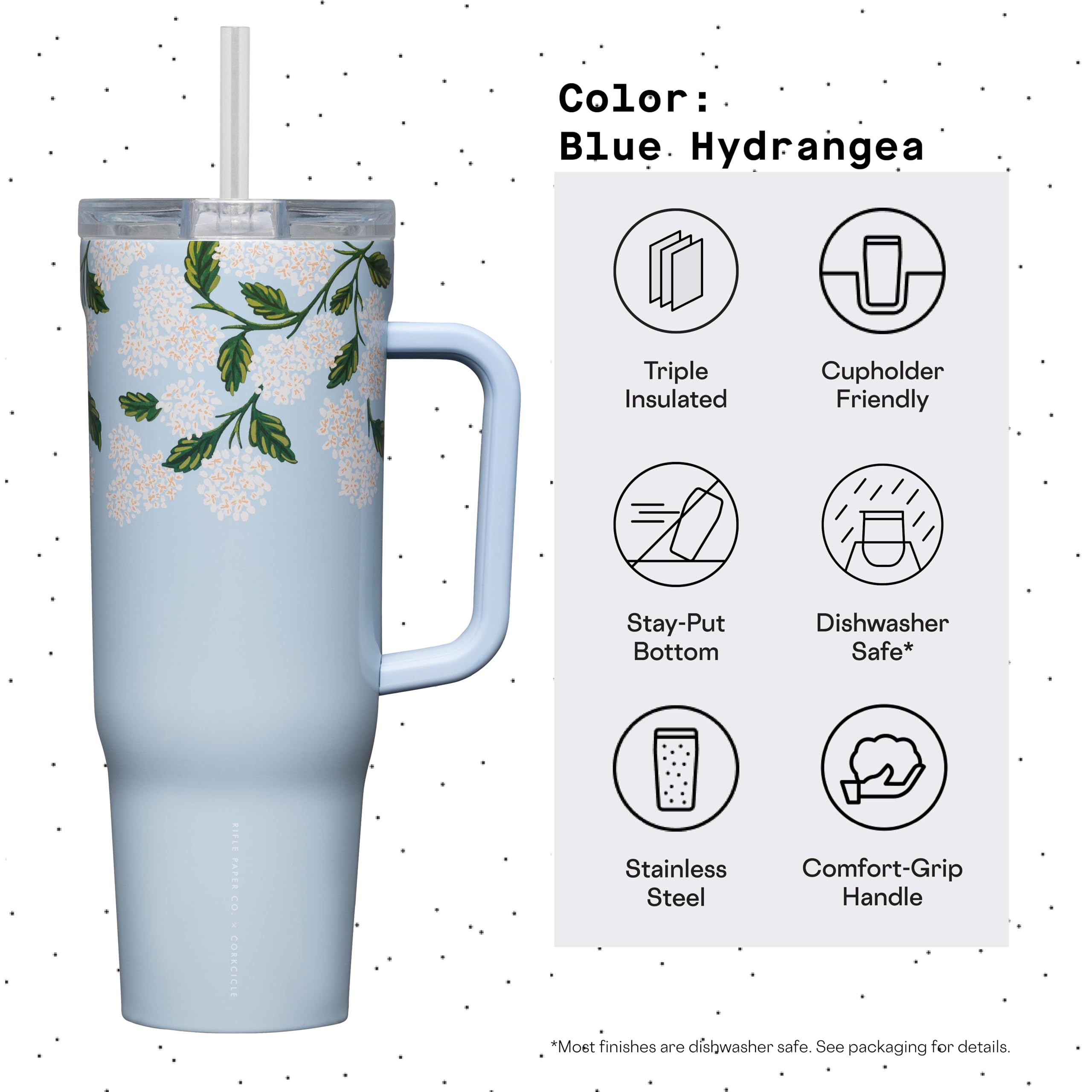Foto 5 pulgar | Vaso Aislante Corkcicle X Rifle Paper Co., 1,18 L, Azul - Venta Internacional.
