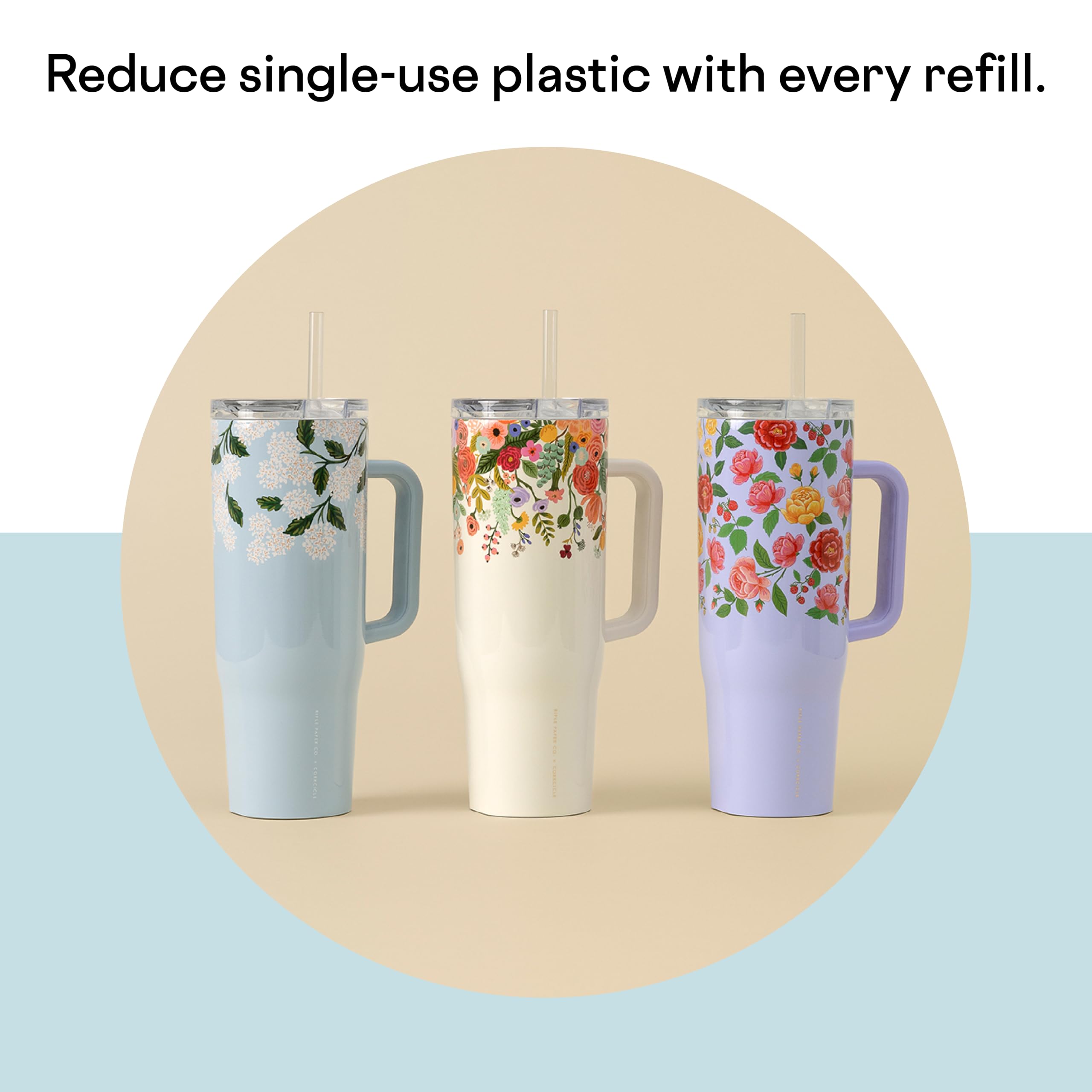 Foto 6 pulgar | Vaso Aislante Corkcicle X Rifle Paper Co., 1,18 L, Azul - Venta Internacional.