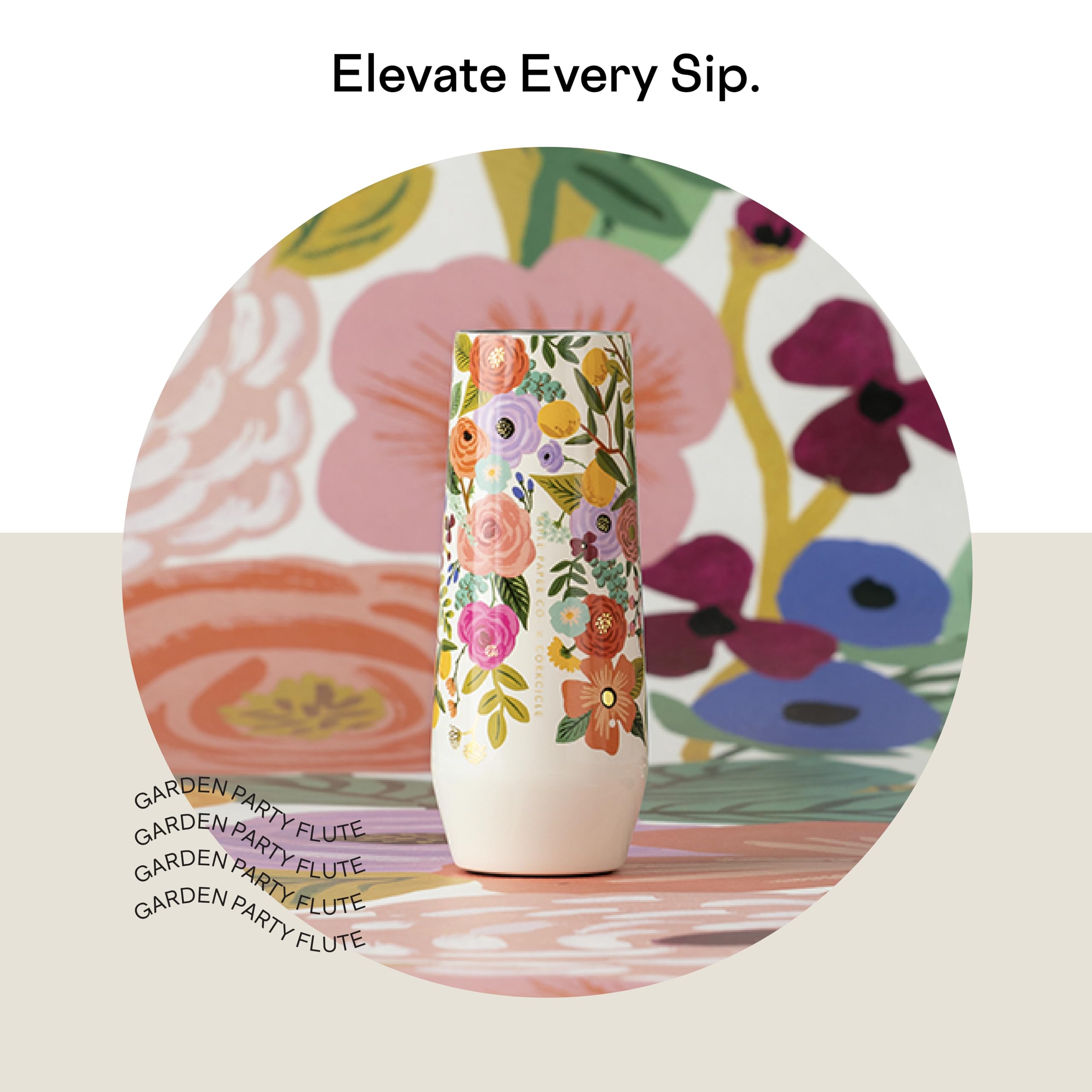 Foto 4 pulgar | Flauta Corkcicle, Sin Tallo, Triple Aislante, 200 Ml, Fiesta En El Jardín - Venta Internacional.