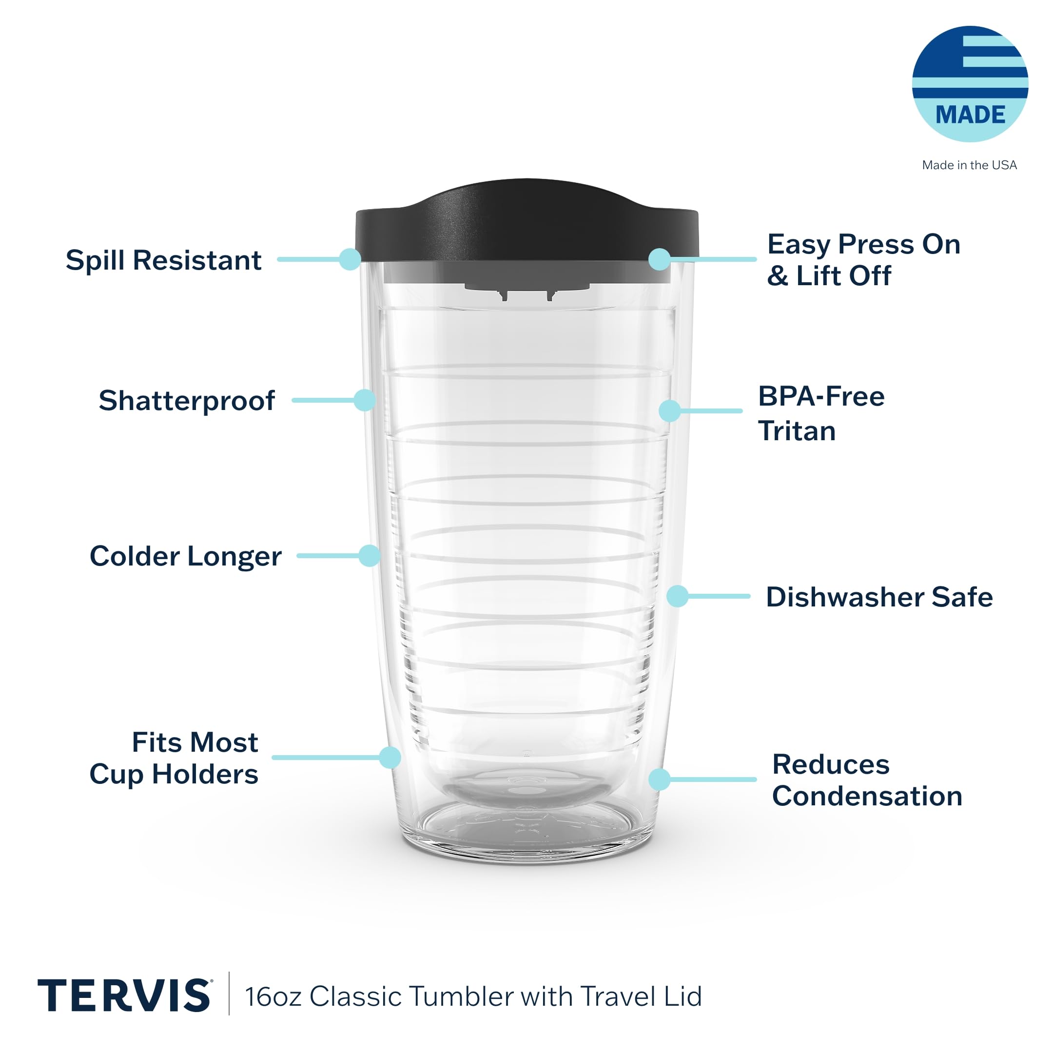 Foto 4 pulgar | Vaso Tervis Transparente Y Colorido De Doble Pared, 470 Ml, Con Tapa - Venta Internacional.