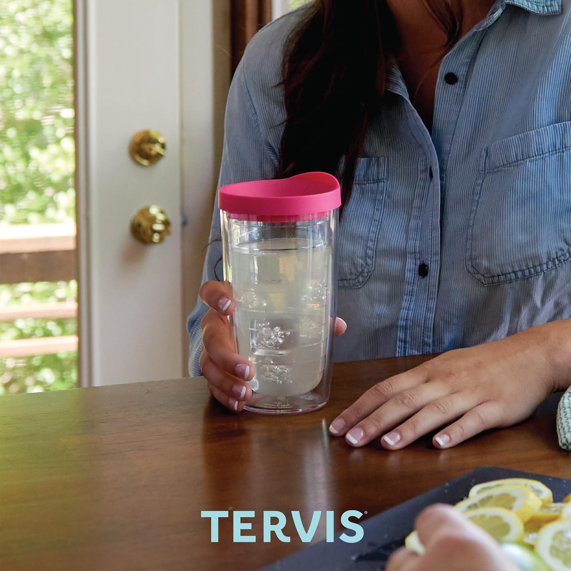 Foto 7 | Vaso Tervis Transparente Y Colorido De Doble Pared, 470 Ml, Con Tapa - Venta Internacional.