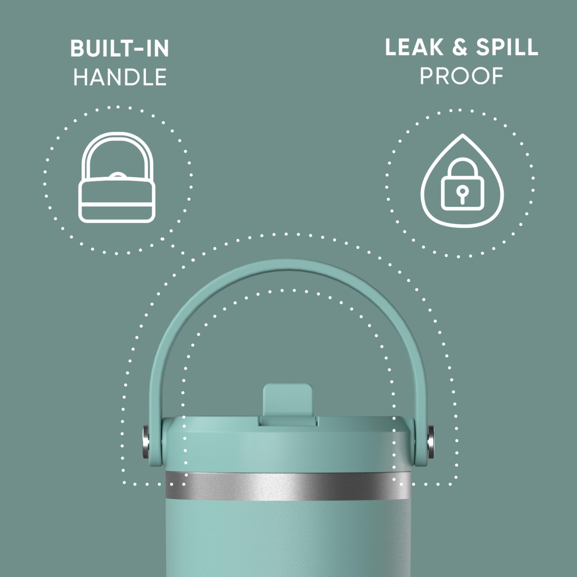 Foto 3 pulgar | Vaso Hydrapeak Nomad De 950 Ml Con Asa Y Tapa Con Pajita, Acero Inoxidable - Venta Internacional.