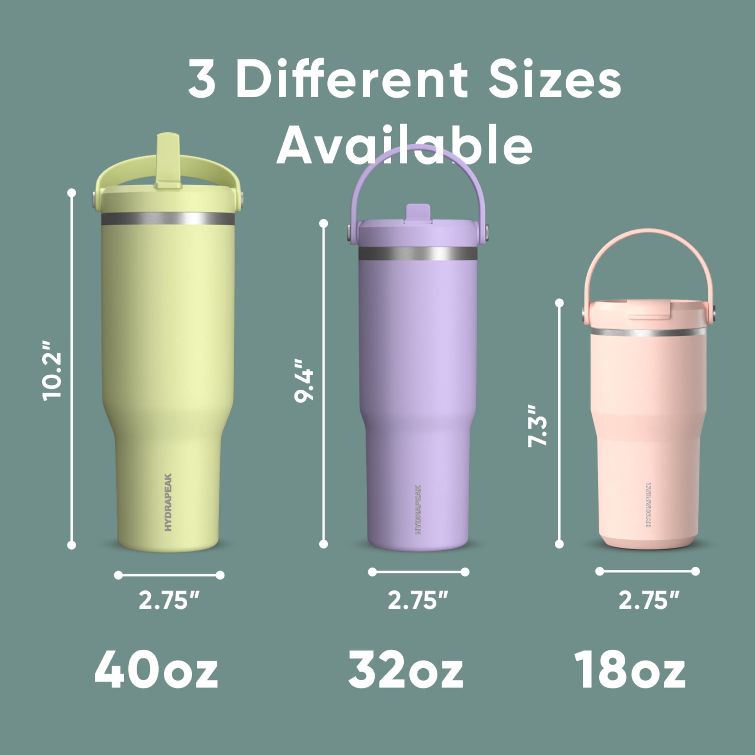 Foto 5 | Vaso Hydrapeak Nomad De 950 Ml Con Asa Y Tapa Con Pajita, Acero Inoxidable - Venta Internacional.