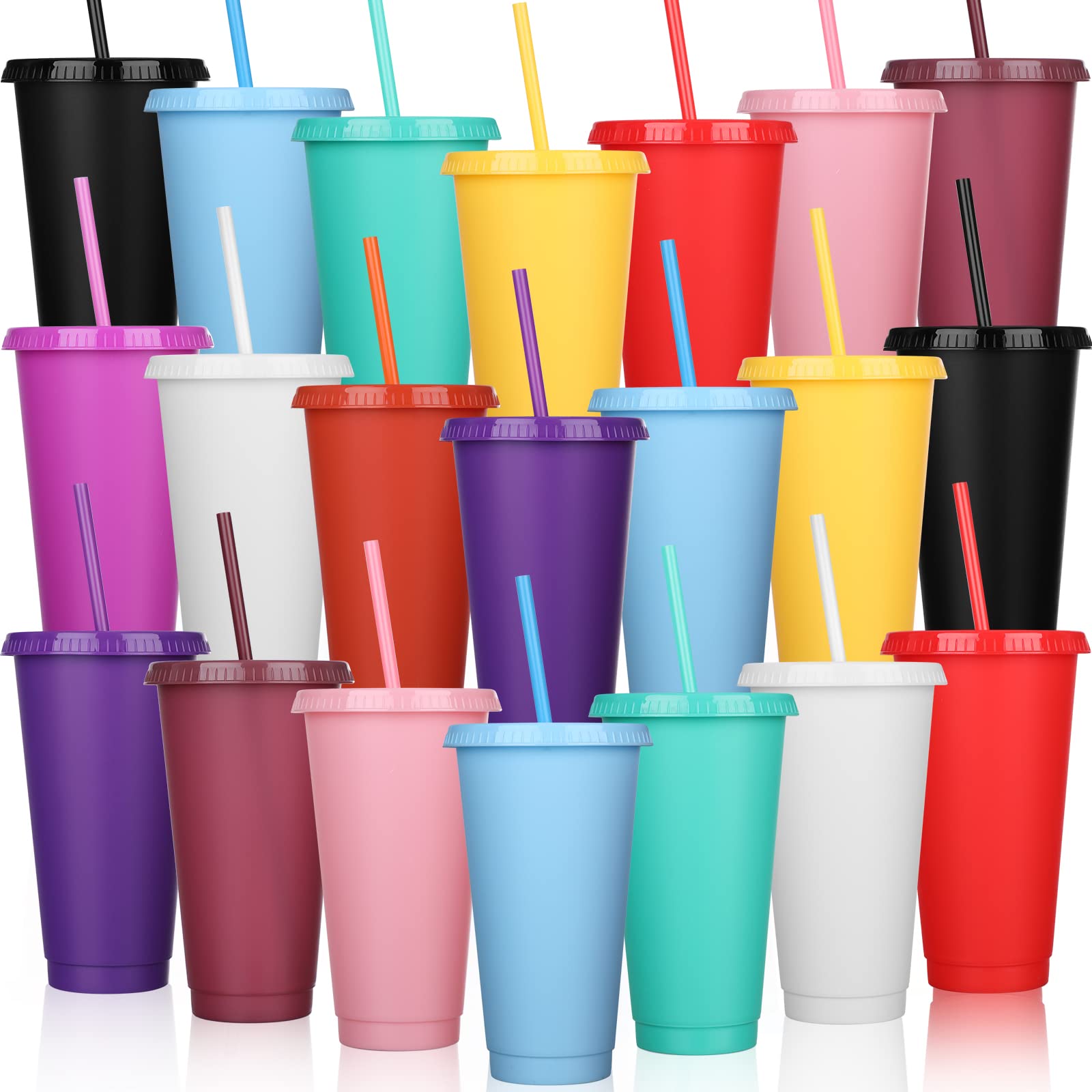 Foto 2 pulgar | Vaso Honeydak Honeydak, Paquete De 30 Con Pajita Y Tapa, 700-800 Ml - Venta Internacional.