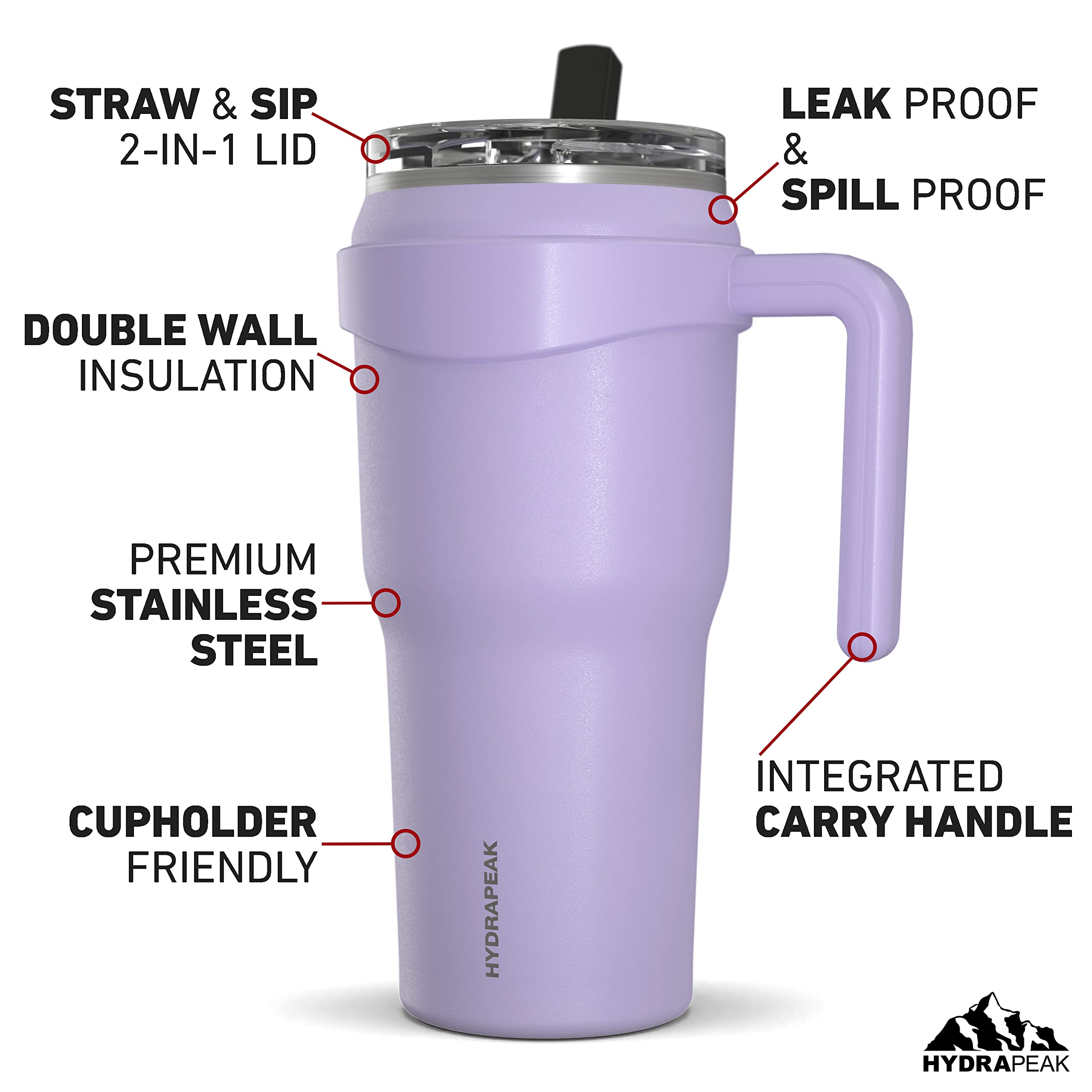Foto 3 pulgar | Vaso Aislante Hydrapeak Roadster 1.2 L Con Asa Y Pajita - Venta Internacional.
