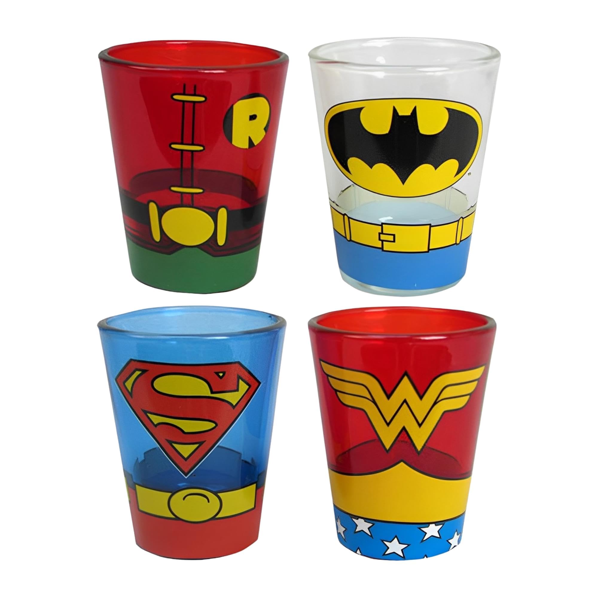 Foto 2 | Minigafas Plateadas Buffalo Dc Comics Justice League, Paquete De 4 - Venta Internacional.