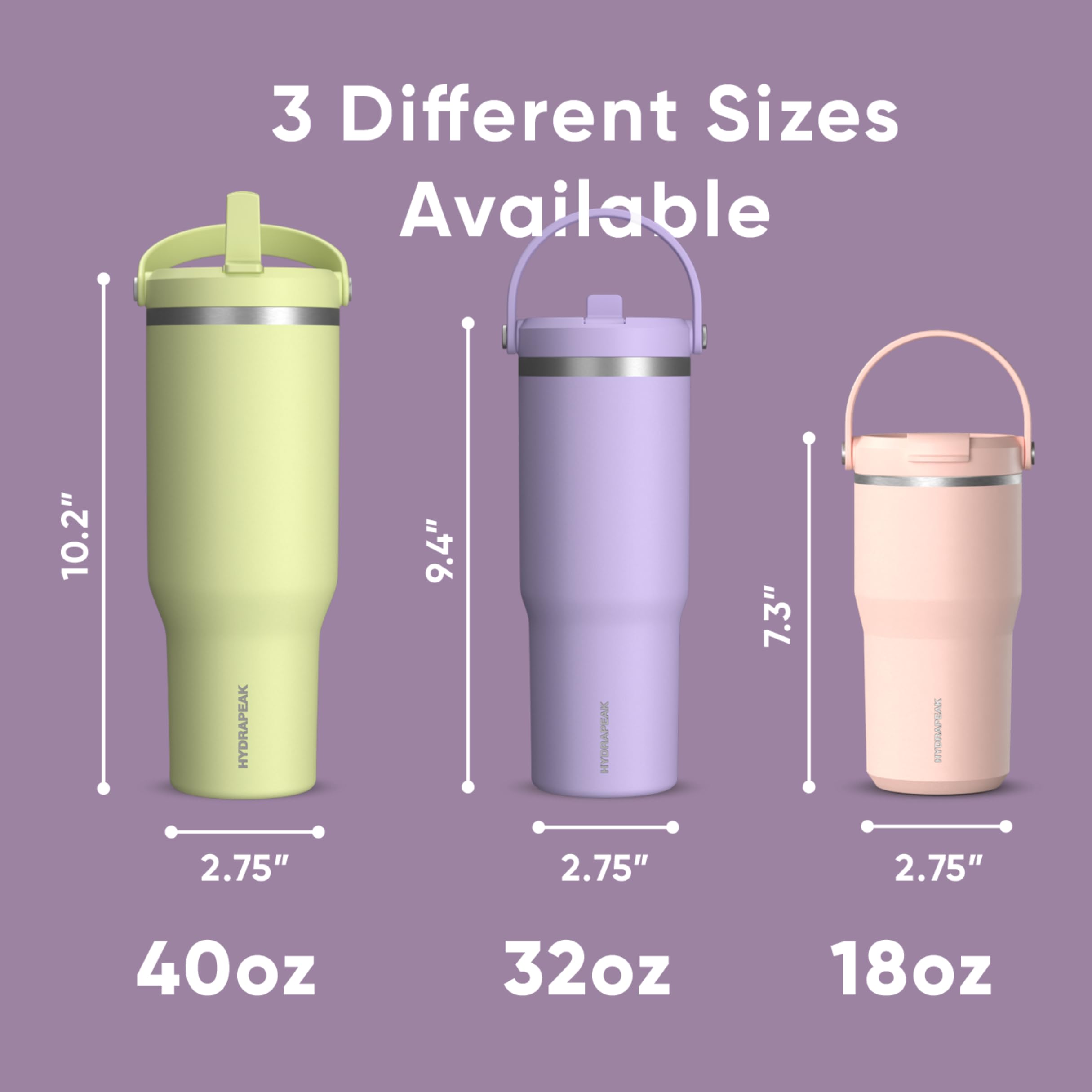 Foto 5 | Vaso Hydrapeak Nomad De 950 Ml Con Asa Y Tapa Con Pajita, Color Malva - Venta Internacional.