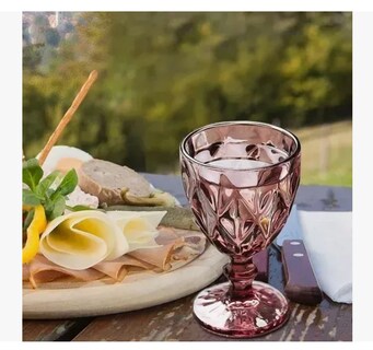 Foto 2 | Copa Xtellar de Vino Cristal Grabado Vidriera Vintage 6 piezas