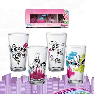 Foto 1 | Set Exclusivo De 4 Vasos De Vidrio Edición Limitada 1 - Powerpuff Girls