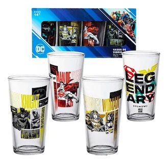 Foto 1 | Set Exclusivo De 4 Vasos De Vidrio Edición Limitada 1 - Dc Comics - Justice League