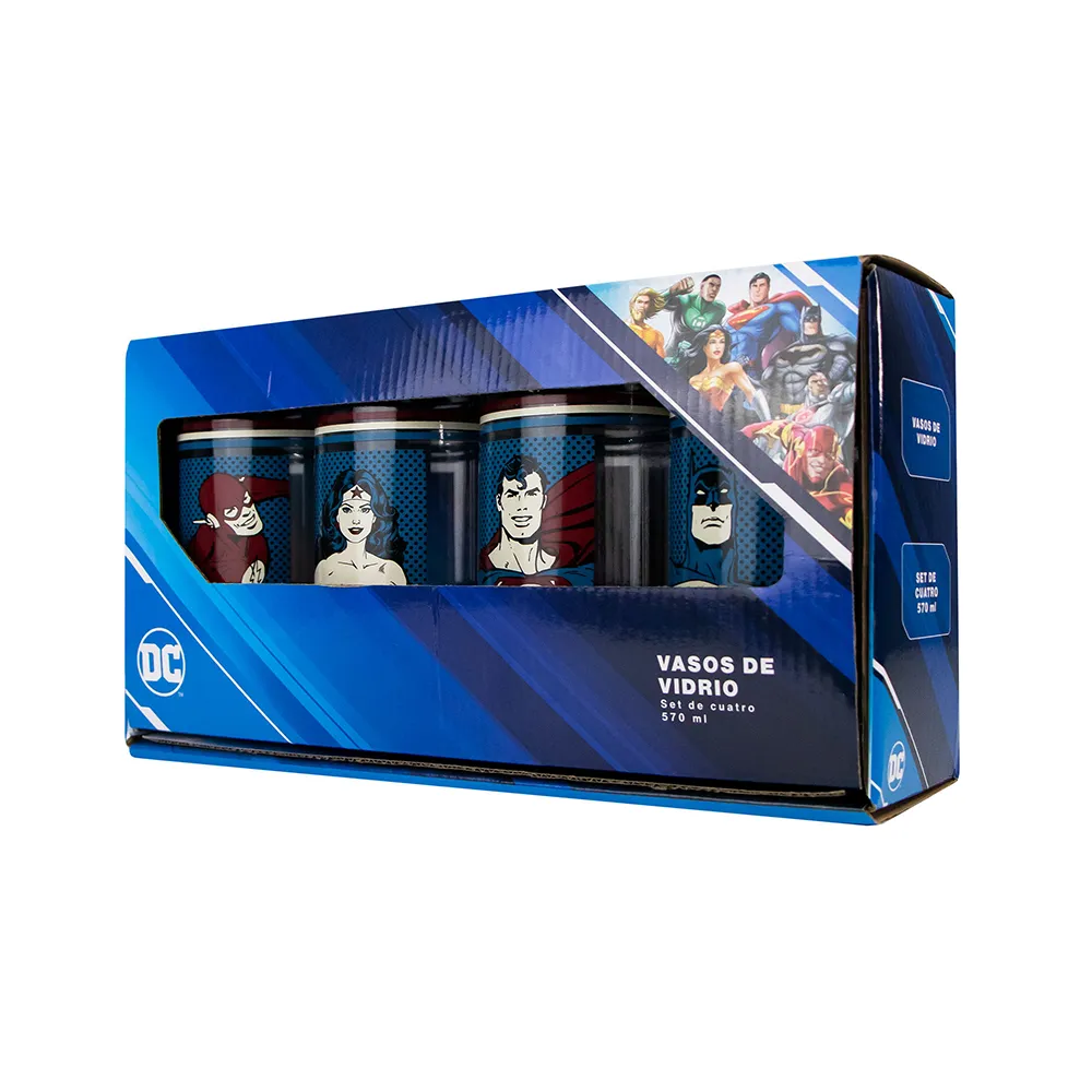 Foto 2 pulgar | Set Exclusivo De 4 Vasos De Cristal  Edición Limitada 2 - Dc Comics - Justice League