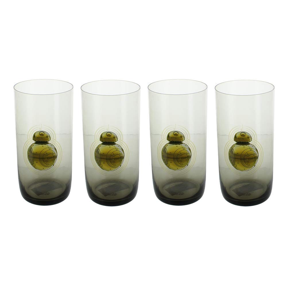 Foto 1 | Juego De Vasos De Vidrio Star Wars Bb-8  600 Ml  Negro X4 Toynk - Venta Internacional.