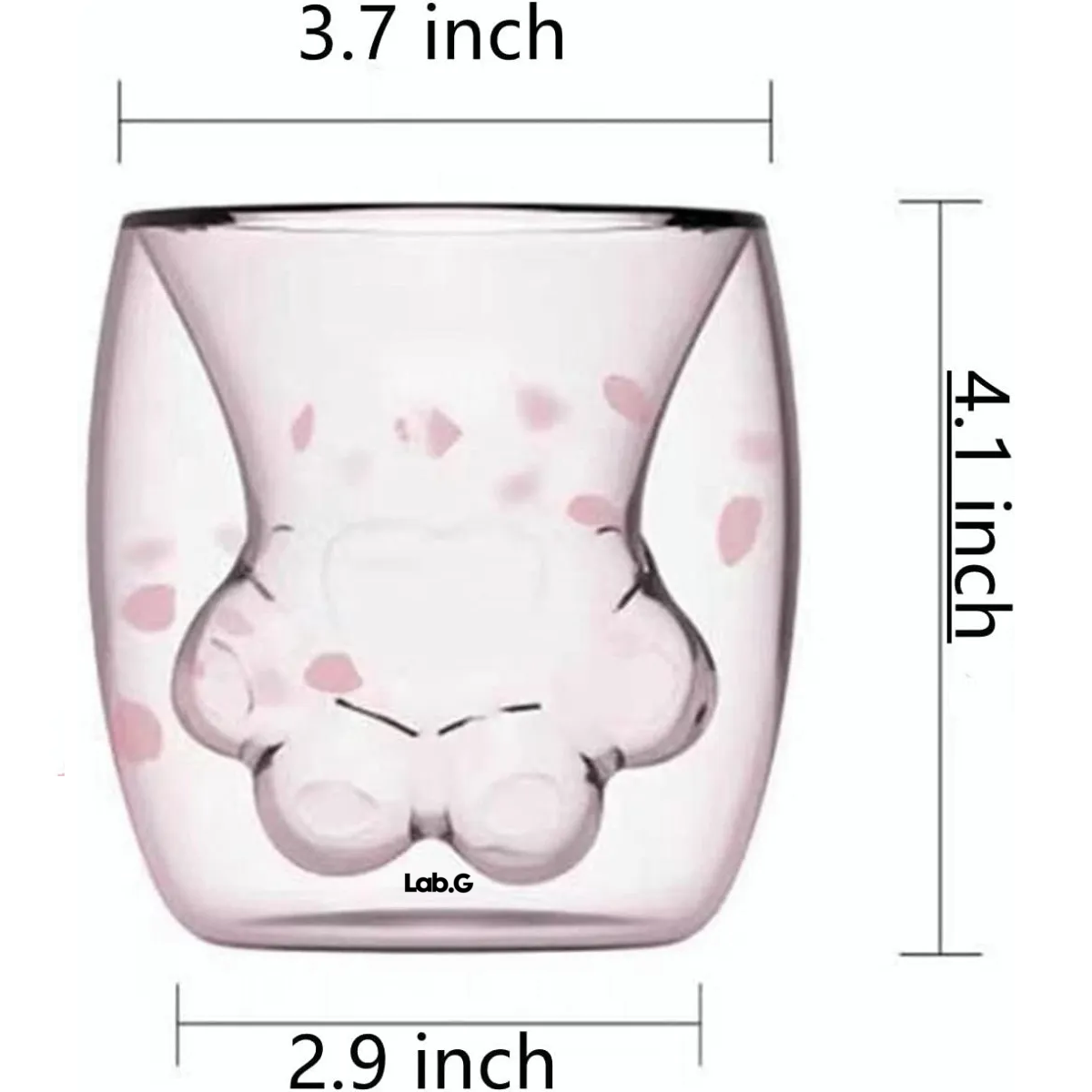 Foto 4 pulgar | Diseño De Pata De Gato  Lab.g Copa De Vidrio Doble Con Cerezos Rosa