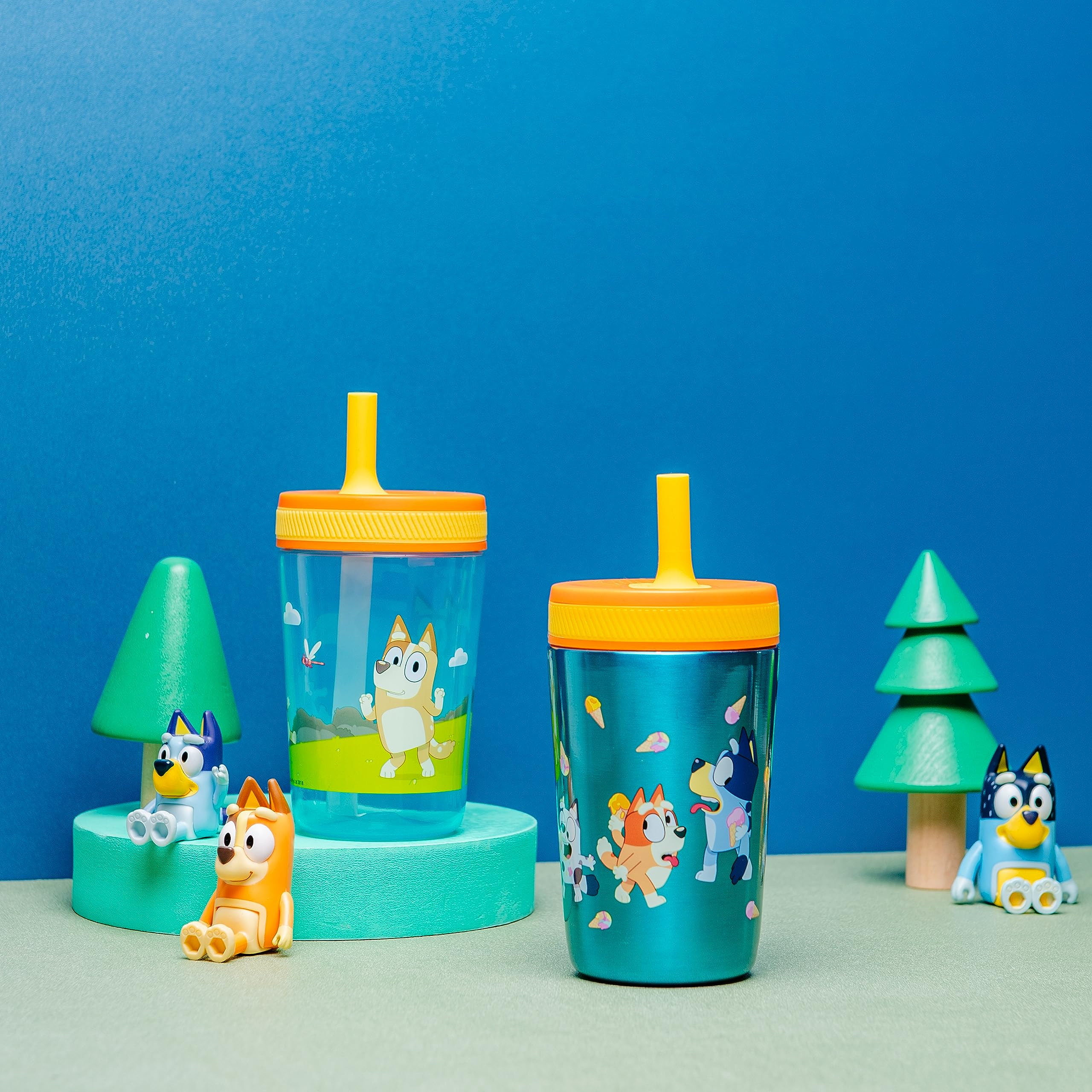 Foto 2 | Set De Vasos Bluey Kelso De Zak Designs  450 Ml  3 Unidades  Para Niños - Venta Internacional.