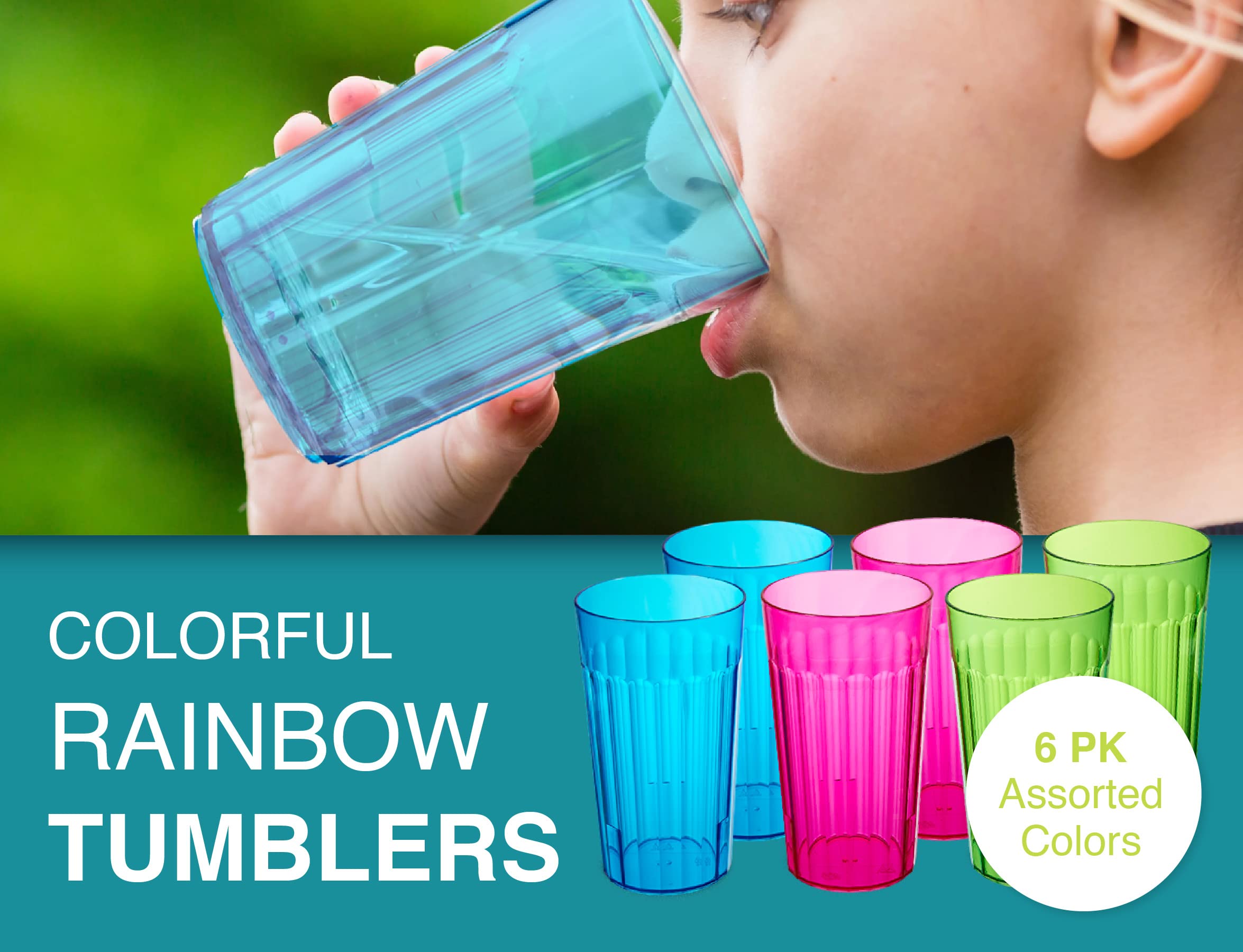 Foto 4 | Vaso De Plástico Arrow Home Products Rainbow  473 Ml  Juego De 6 - Venta Internacional.