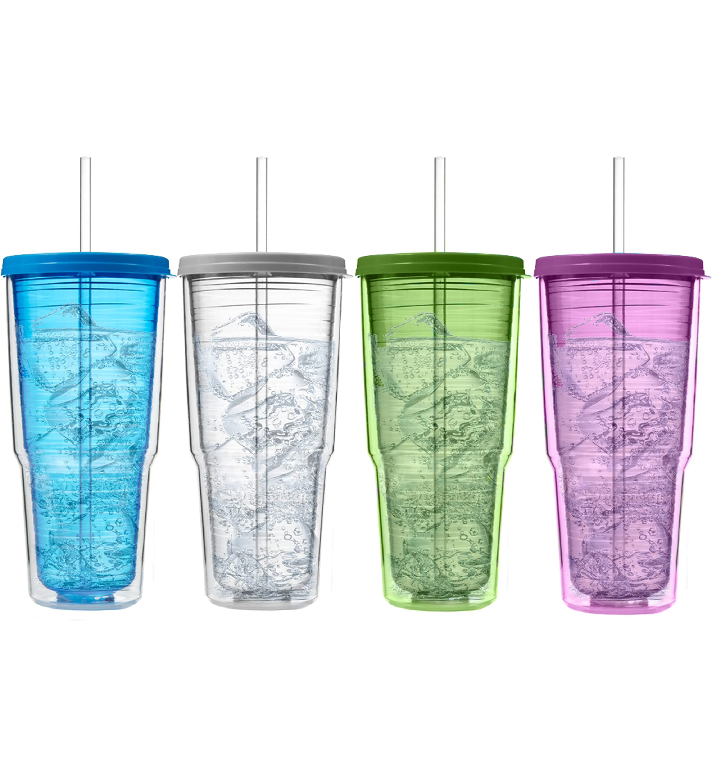 Foto 2 pulgar | Vaso Arrow Home Products De Plástico De 710 Ml Con Pajita Y Tapa  Paquete De 4 - Venta Internacional.