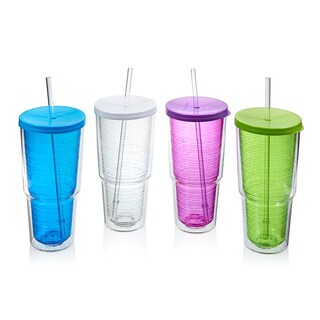 Foto 7 | Vaso Arrow Home Products De Plástico De 710 Ml Con Pajita Y Tapa Paquete De 4 - Venta Internacional.