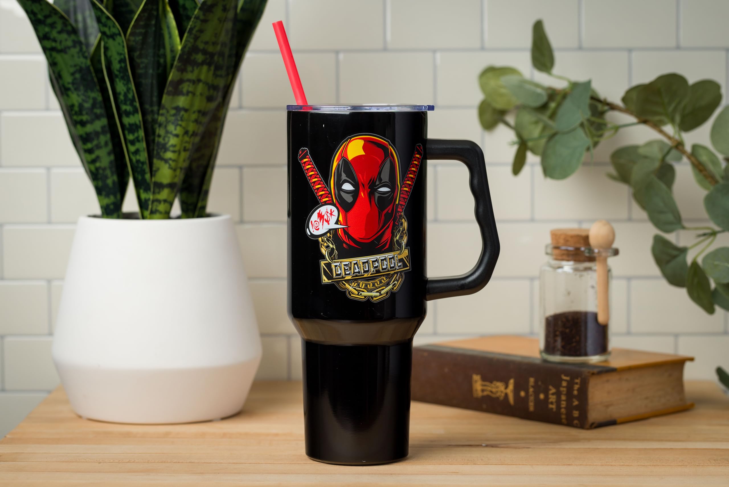 Foto 6 pulgar | Vaso Plateado Buffalo Marvel Deadpool De Acero Inoxidable De 1 2 L - Venta Internacional.
