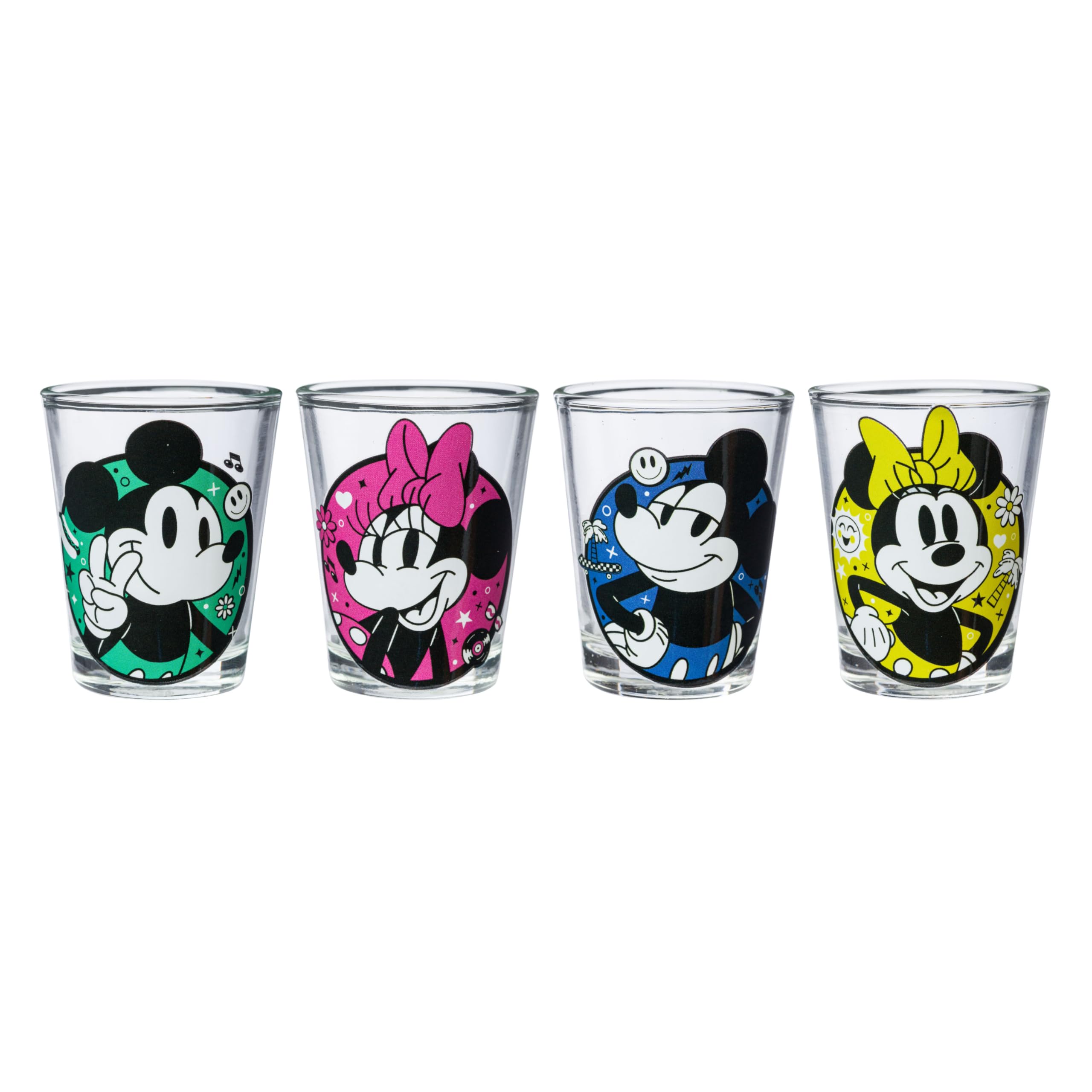 Foto 2 pulgar | Juego De Minivasos Silver Buffalo Mickey & Minnie  45 Ml  4 Piezas - Venta Internacional.