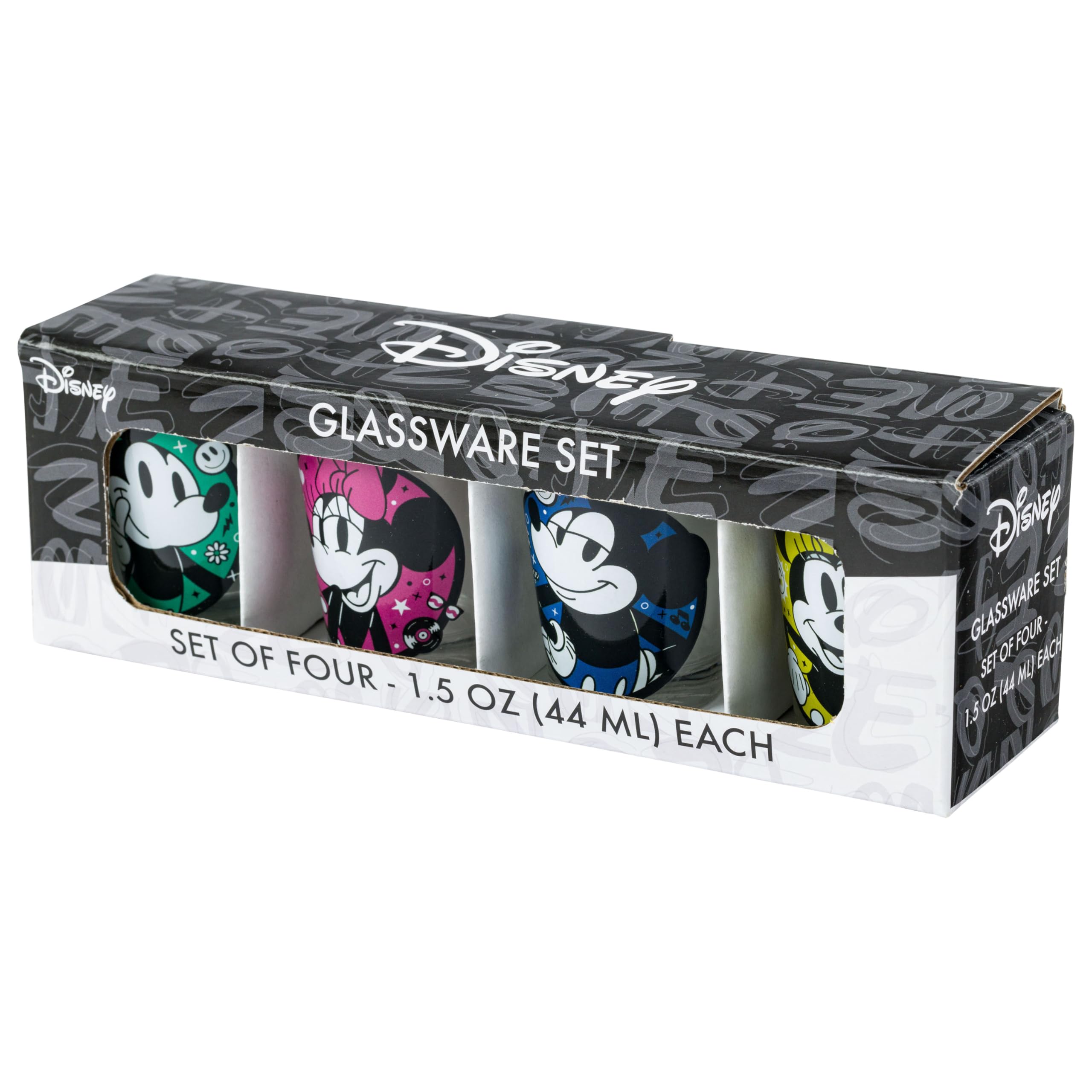 Foto 5 pulgar | Juego De Minivasos Silver Buffalo Mickey & Minnie  45 Ml  4 Piezas - Venta Internacional.