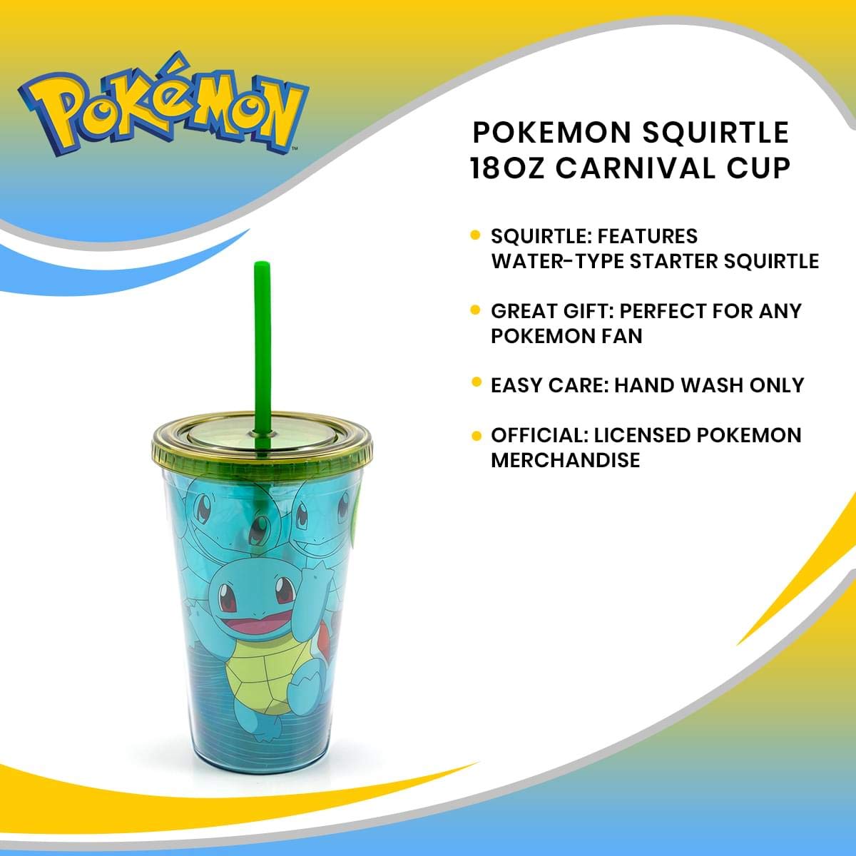 Foto 8 pulgar | Copa Carnival Just Funky Oficial De Pokémon Squirtle  530 Ml - Venta Internacional.