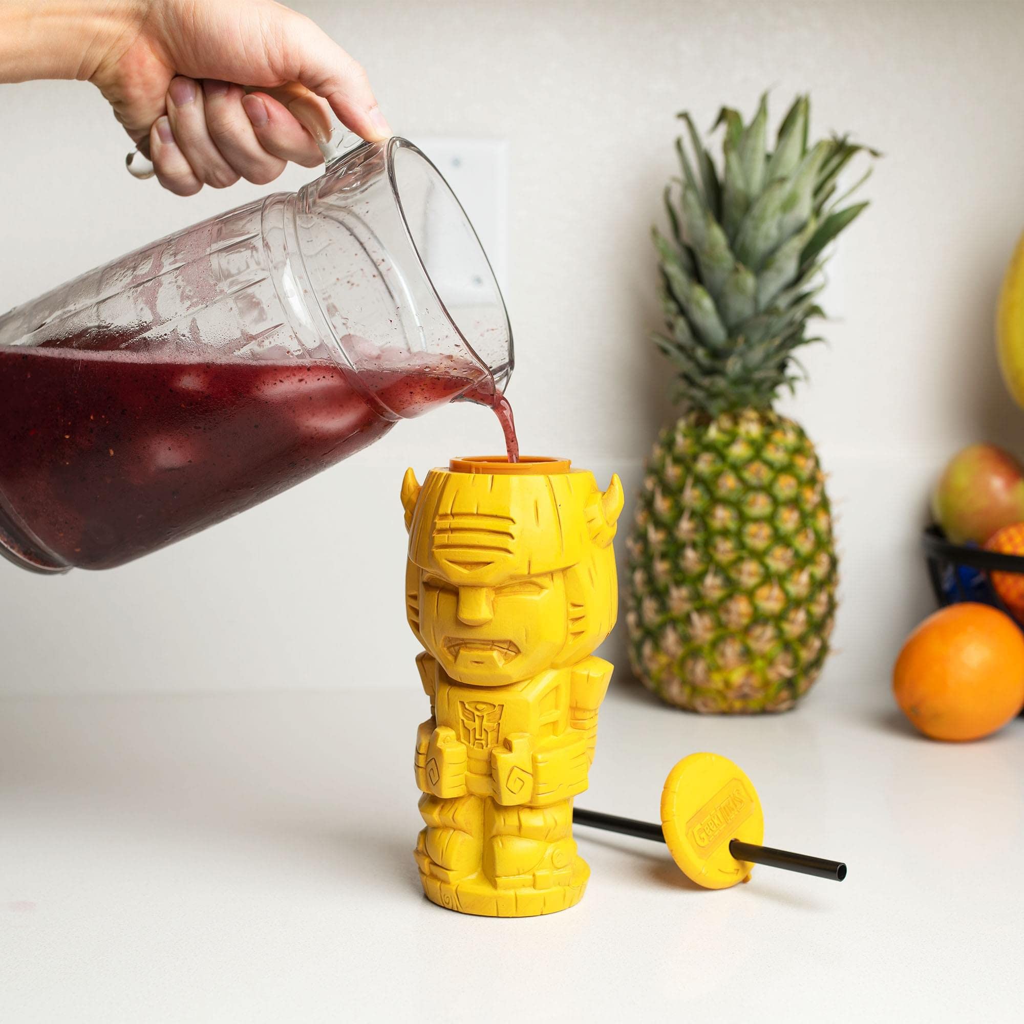 Foto 4 | Vaso Transformers Geeki Tikis Bumblebee De 750 Ml Con Pajita - Venta Internacional.