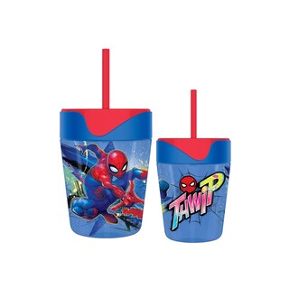 Foto 1 | Vaso Plateado Buffalo Marvel Spiderman Thwam De 500 Ml Con Pajita - Venta Internacional.
