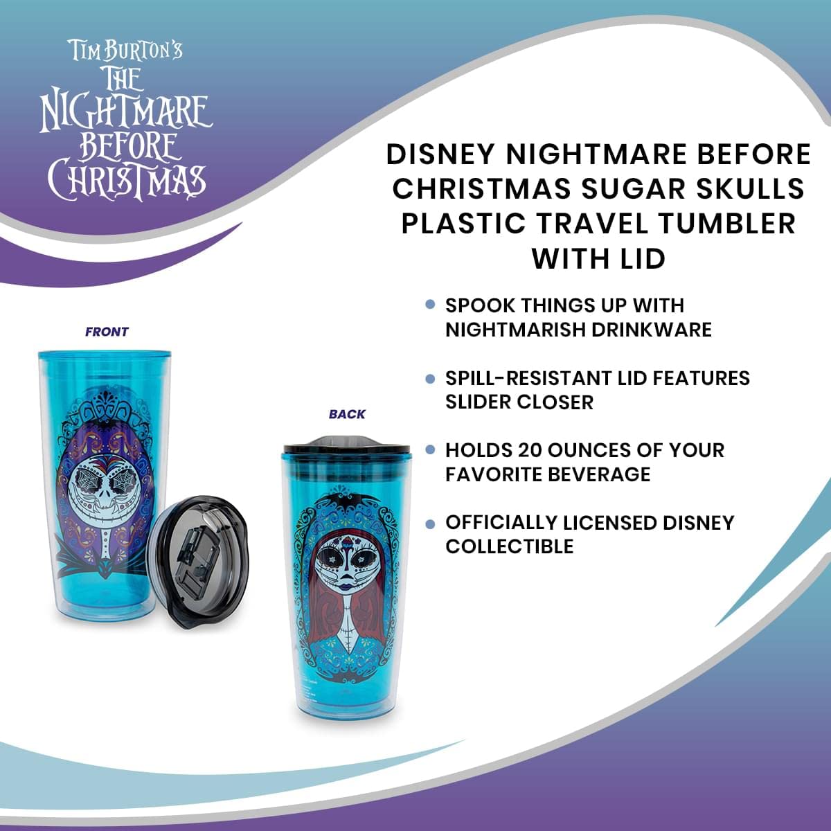 Foto 8 pulgar | Vaso De Viaje Toynk Disney Nightmare Before Christmas  600 Ml - Venta Internacional.
