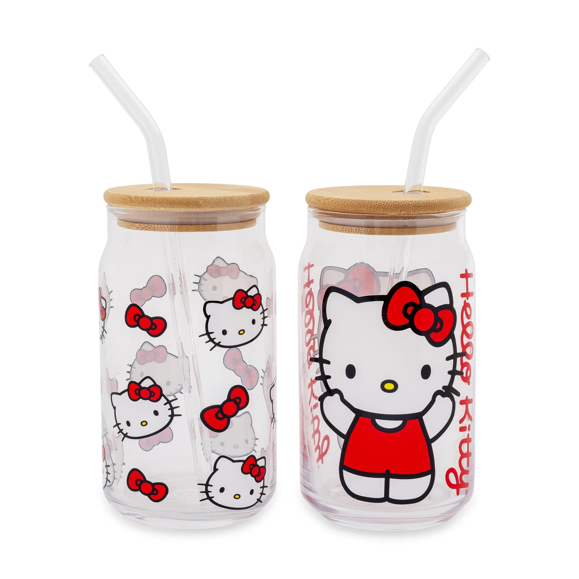 Foto 2 pulgar | Set De Vasos De Vidrio Silver Buffalo Sanrio Hello Kitty 480 Ml - Venta Internacional.