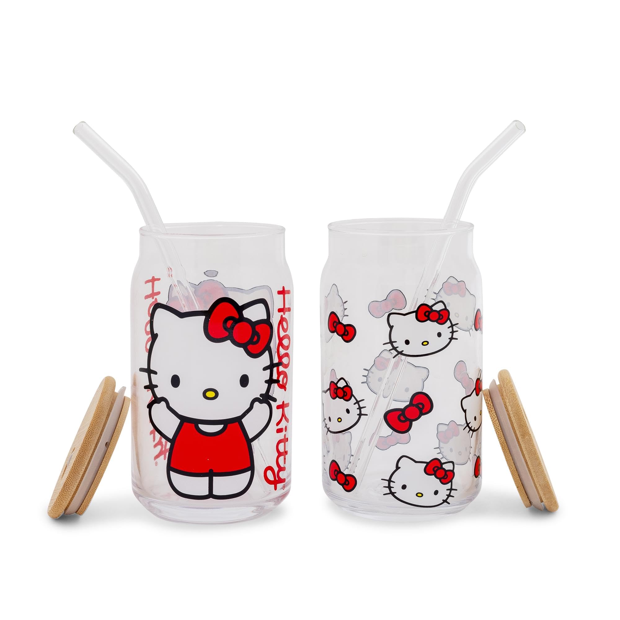 Foto 2 | Set De Vasos De Vidrio Silver Buffalo Sanrio Hello Kitty 480 Ml - Venta Internacional.