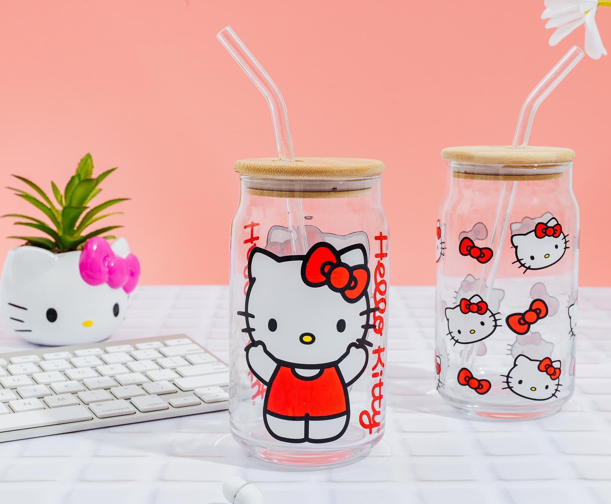 Foto 5 pulgar | Set De Vasos De Vidrio Silver Buffalo Sanrio Hello Kitty 480 Ml - Venta Internacional.