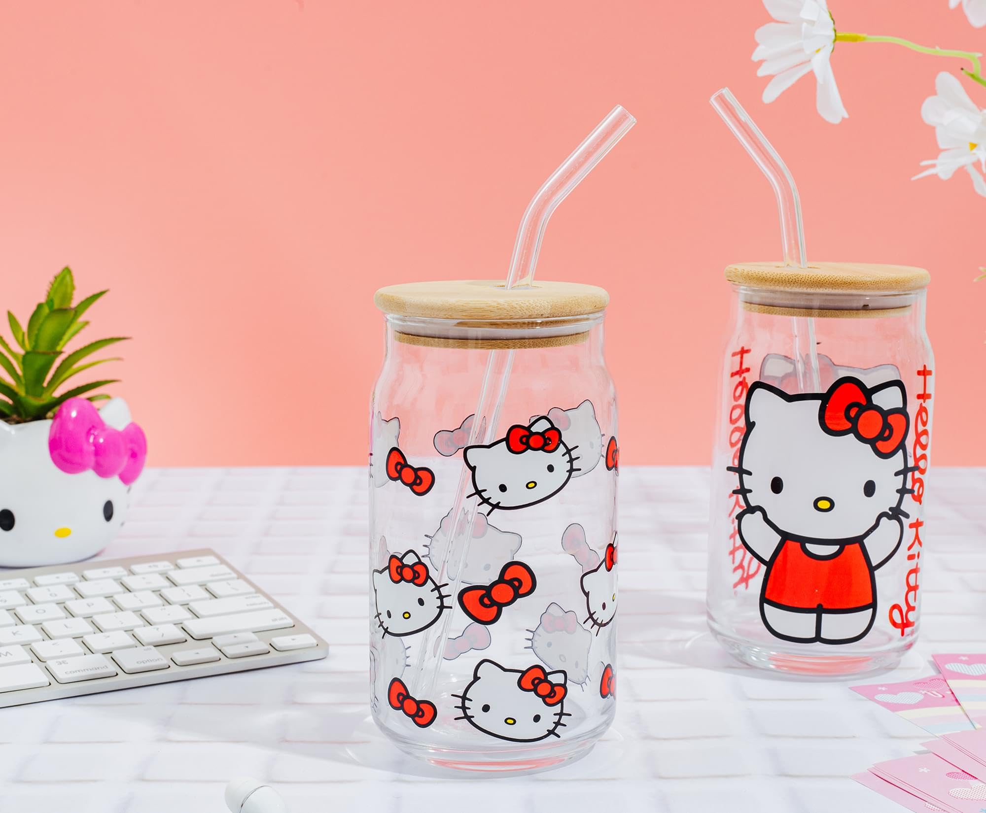 Foto 5 | Set De Vasos De Vidrio Silver Buffalo Sanrio Hello Kitty 480 Ml - Venta Internacional.