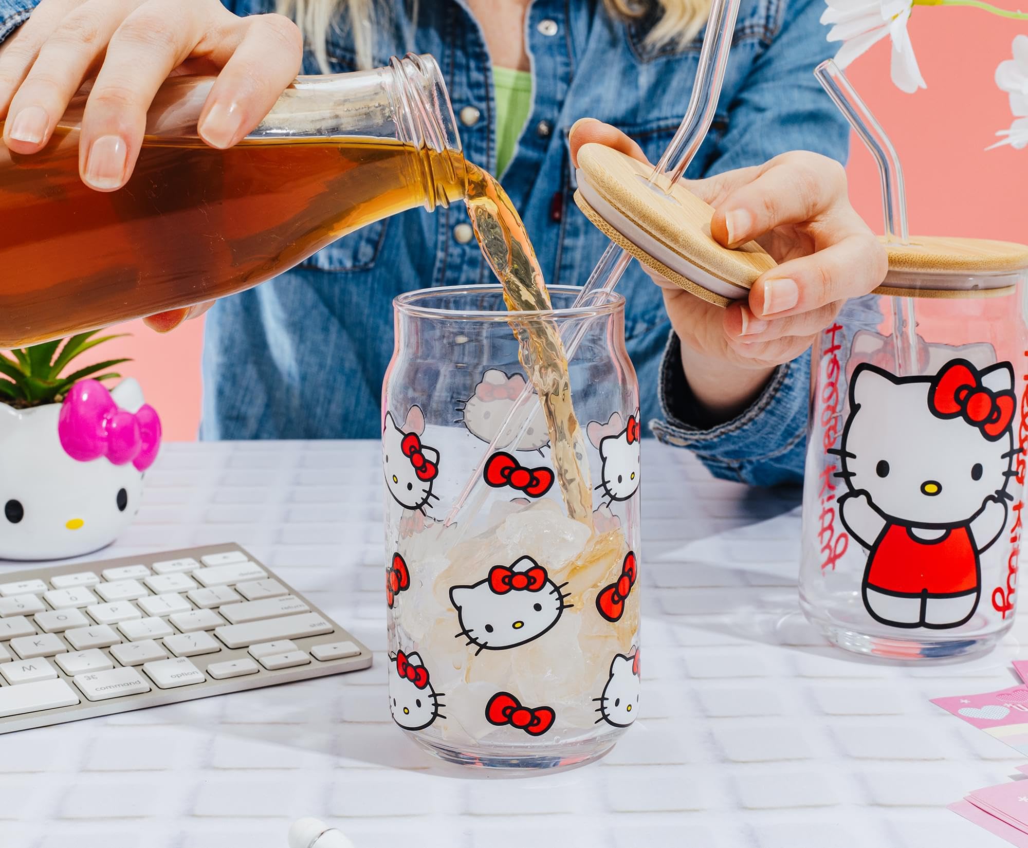 Foto 7 pulgar | Set De Vasos De Vidrio Silver Buffalo Sanrio Hello Kitty 480 Ml - Venta Internacional.