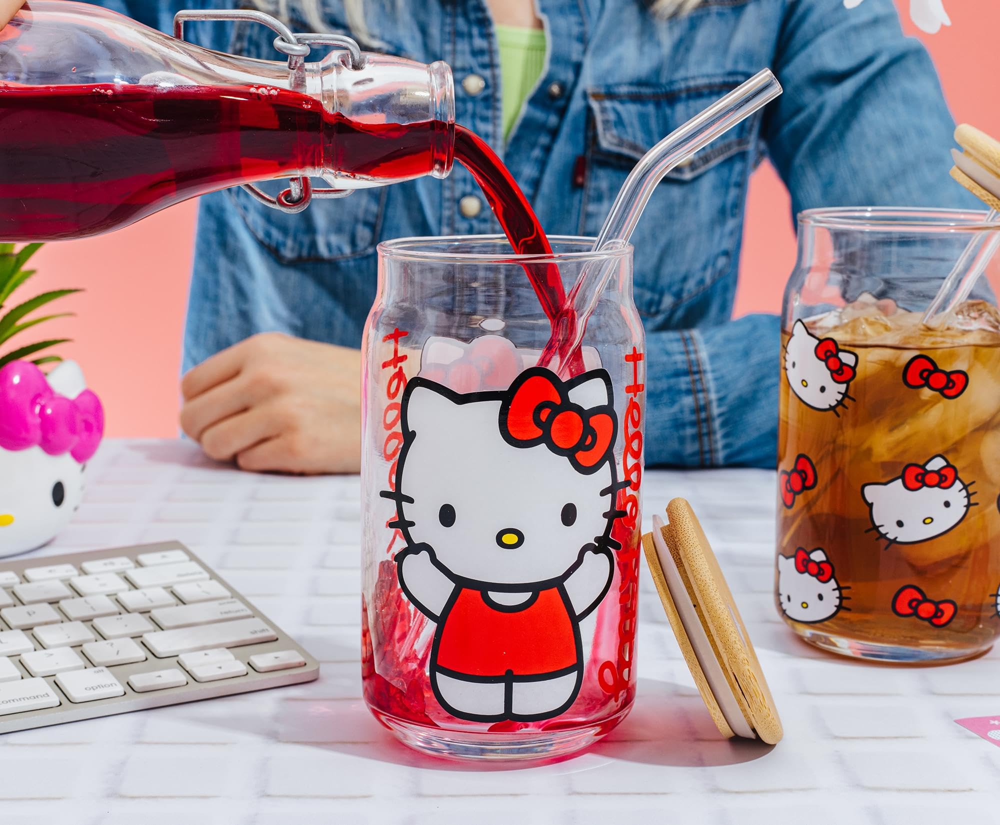 Foto 8 pulgar | Set De Vasos De Vidrio Silver Buffalo Sanrio Hello Kitty 480 Ml - Venta Internacional.