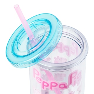 Foto 2 | Copa Cold Cup Silver Buffalo Peppa Pig De Plástico De 600 Ml Con Tapa - Venta Internacional.