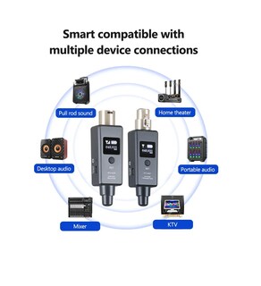 Foto 2 | Sistema de Receptor y Transmisor Malubero Uhf para Micrófono Inalámbrico color Negro