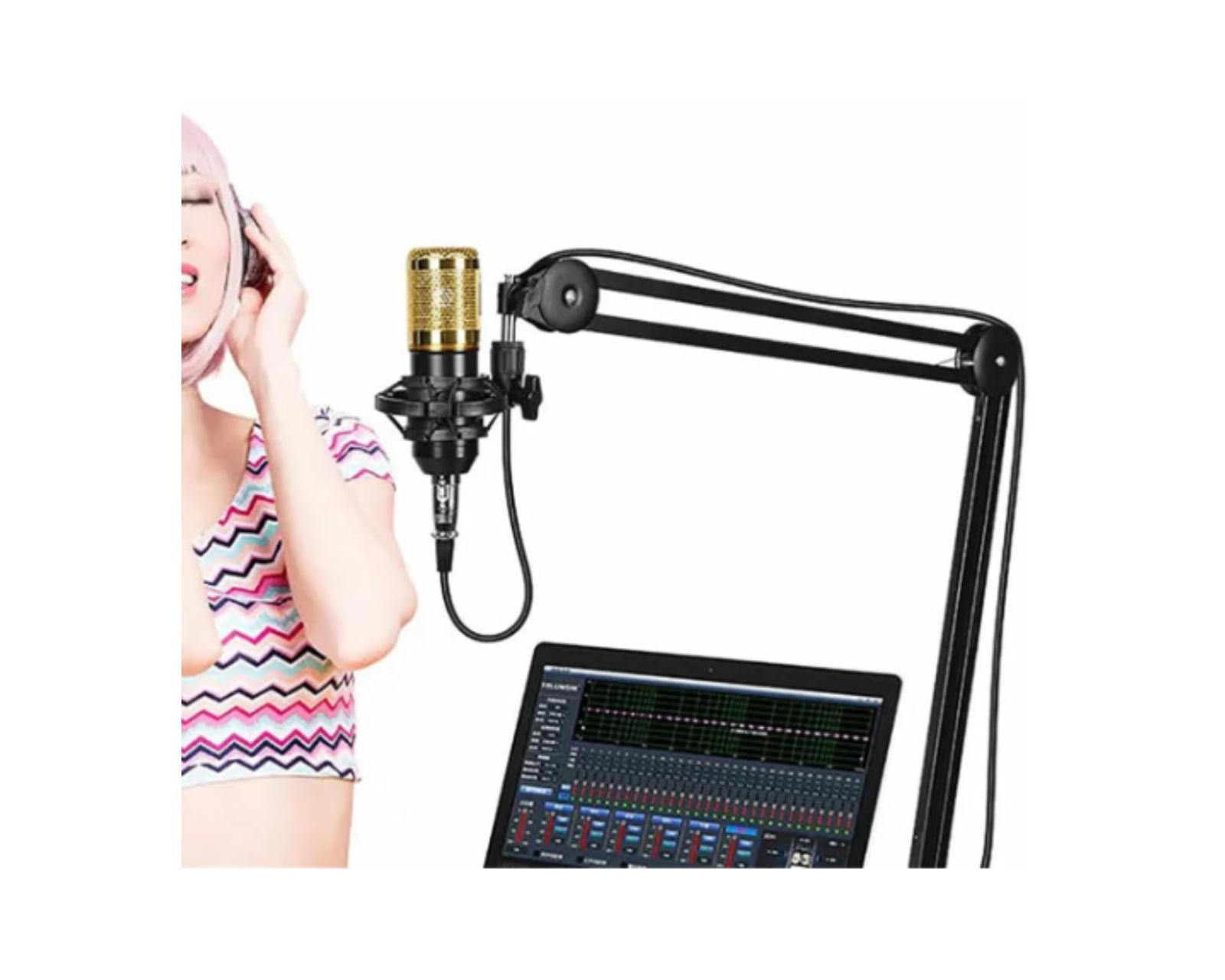 Foto 4 | Soporte De Micrófono Montable En Escritorio De Brazo Articulado Ho-arm-mic